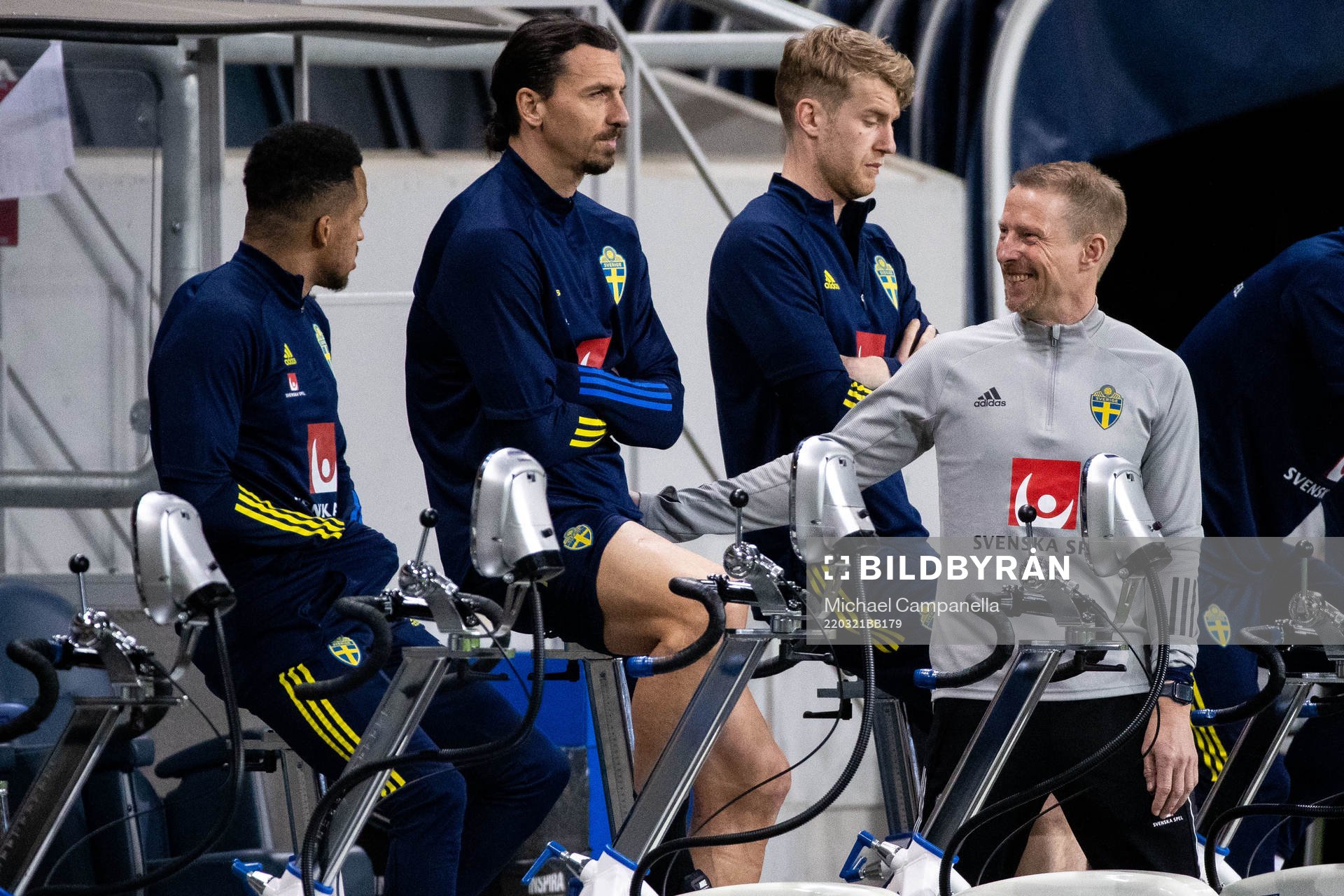 Martin Olsson, Zlatan Ibrahimovic and Filip Helander of the