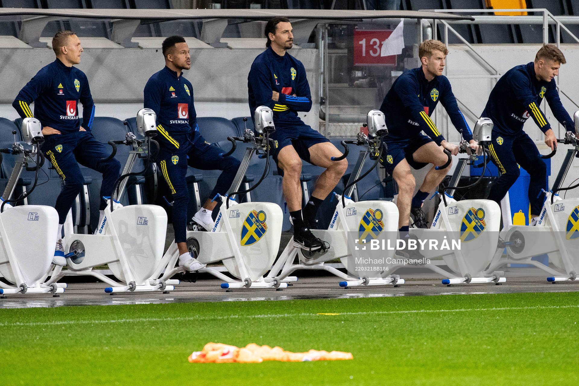 Martin Olsson, Zlatan Ibrahimovic and Filip Helander of the