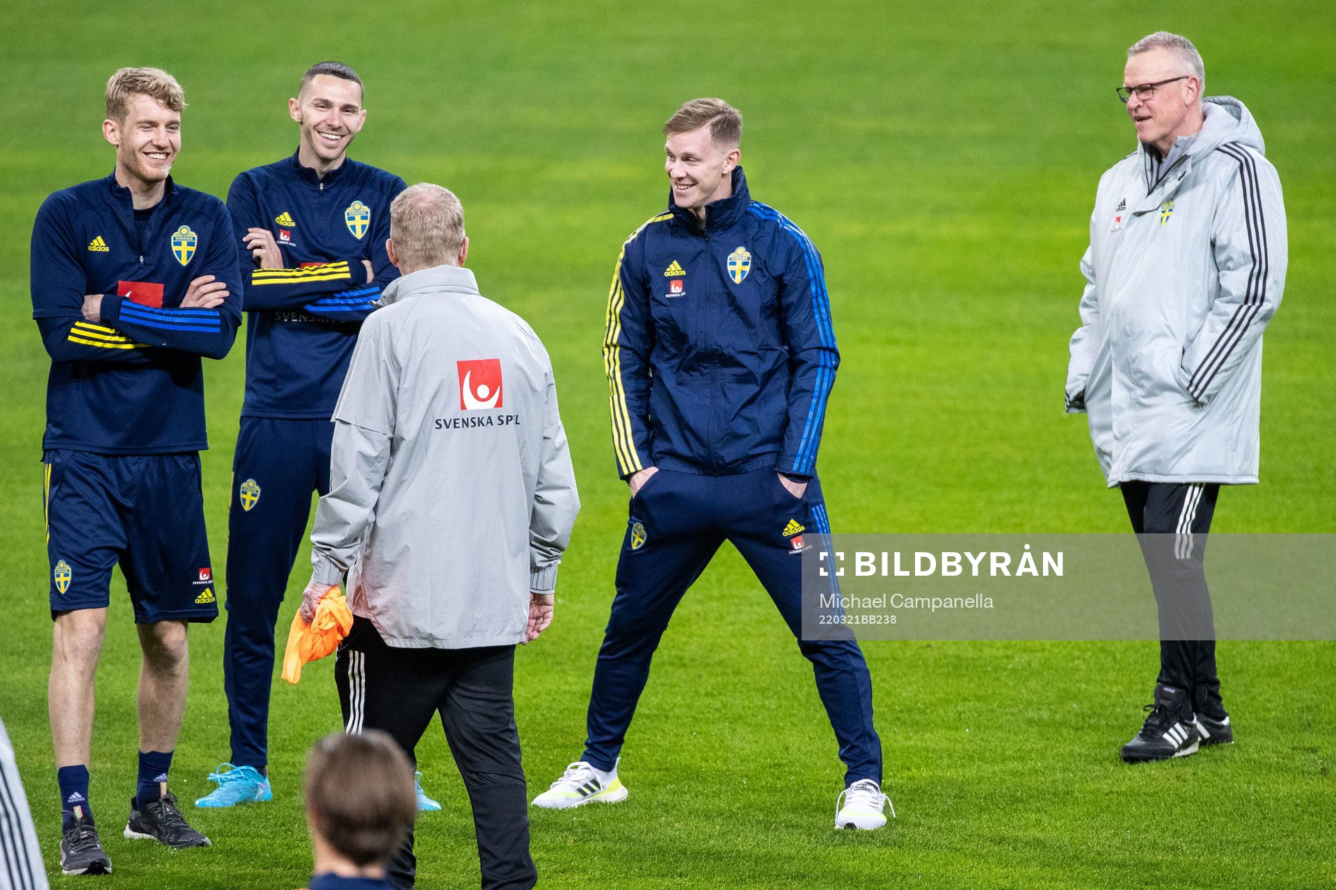 Filip Helander, Branimir Hrgota, Emil Krafth and head coach