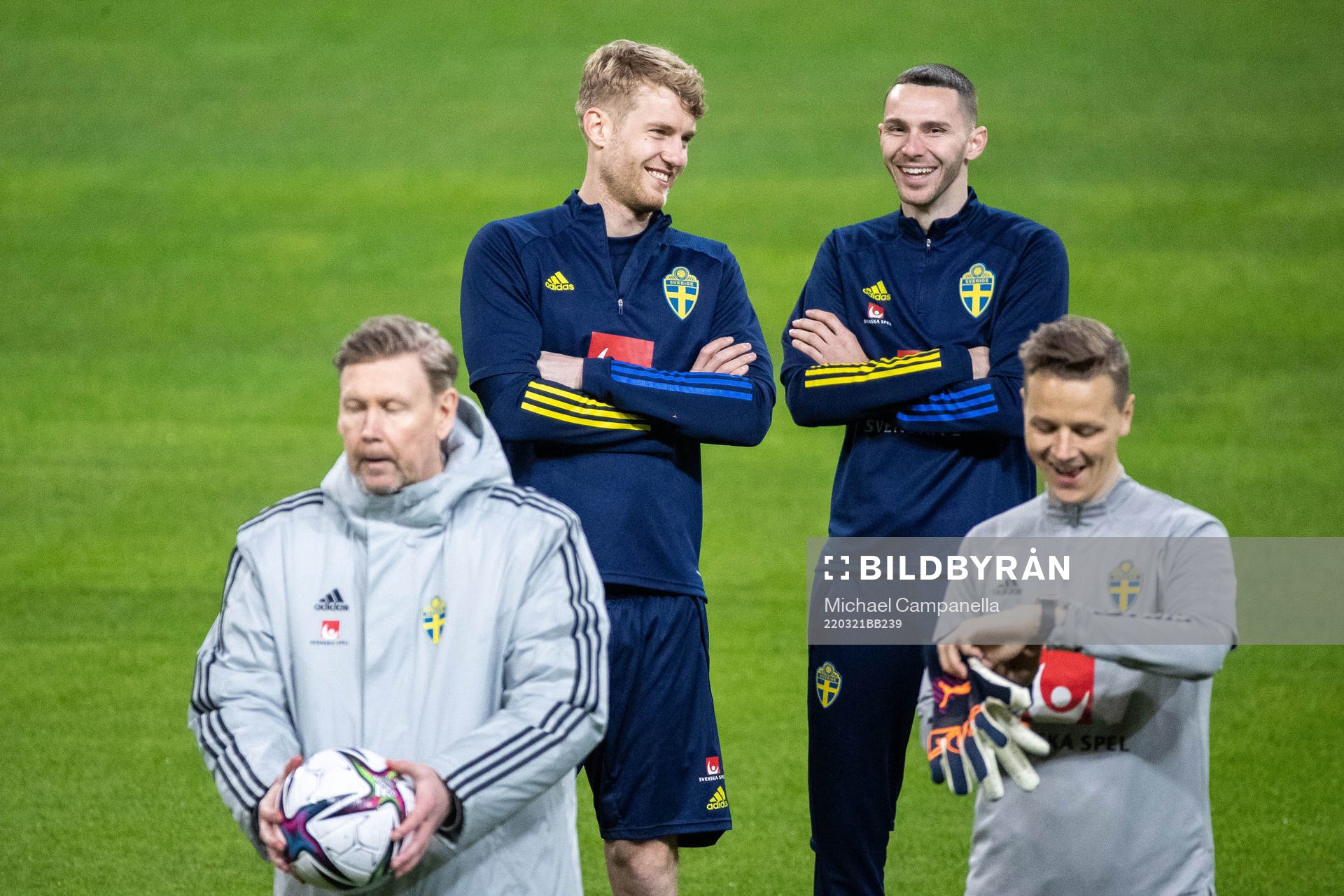 Filip Helander and Branimir Hrgota of the Swedish national