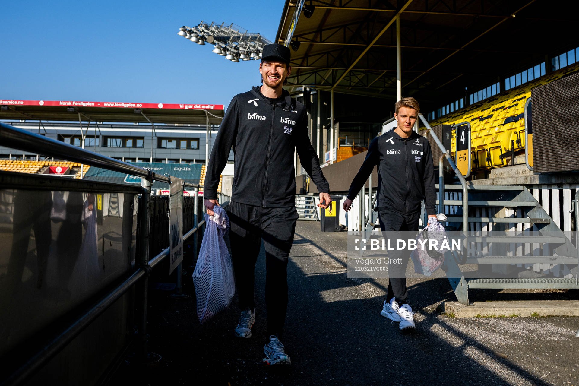 Stefan Strandberg and Martin Ødegaard of the Norwegian