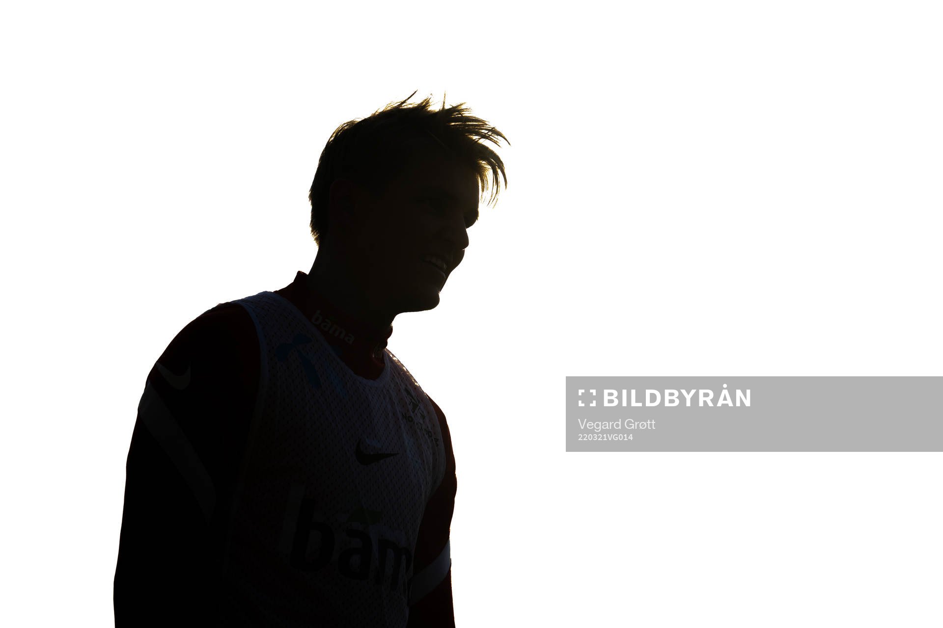 The silhouette of Martin Ødegaard of the Norwegian