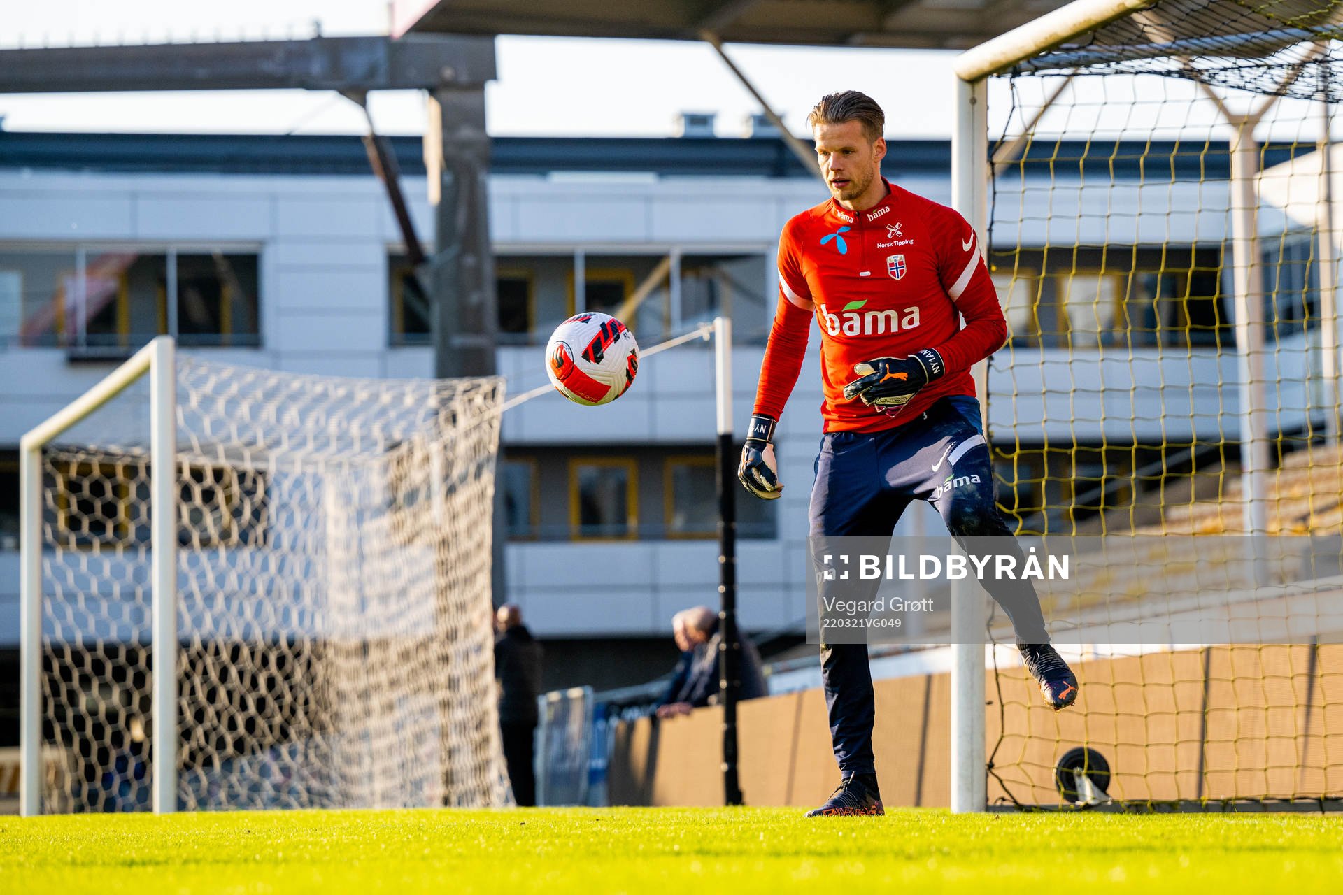 Goalkeeper Ørjan Håskjold Nyland of the Norwegian