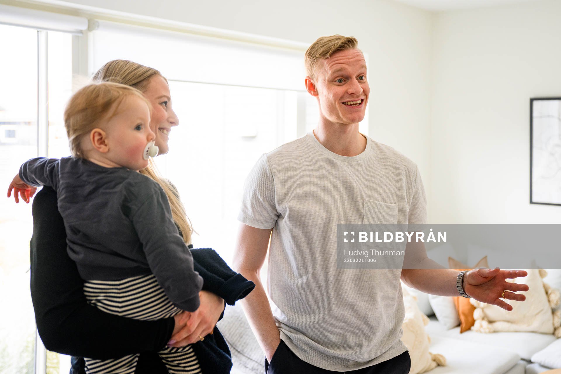 Matilda Schultz med sonen Noel och Anton Bengtsson med