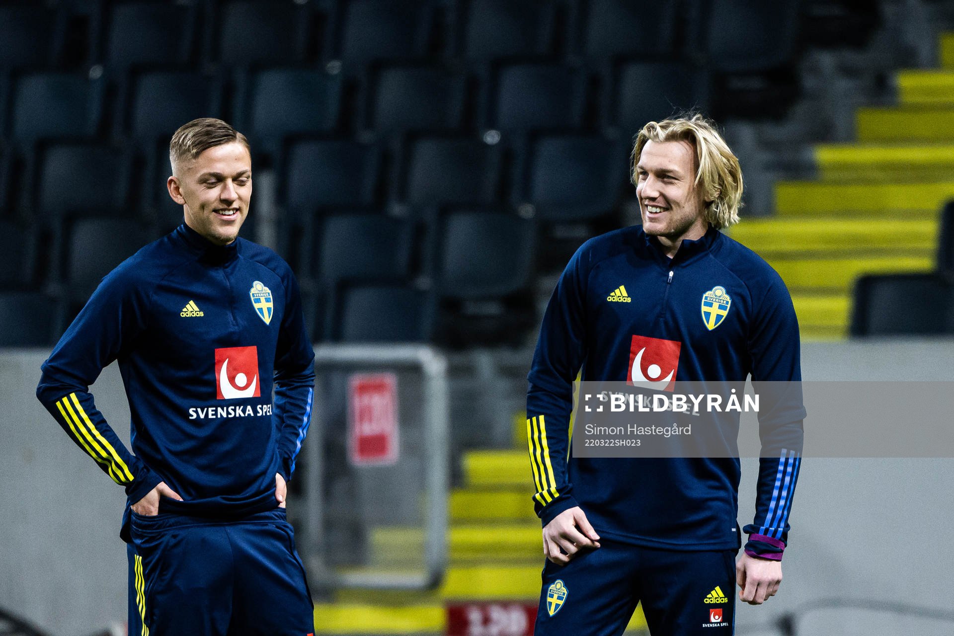 Jesper Karlsson and Emil Forsberg of the Swedish national