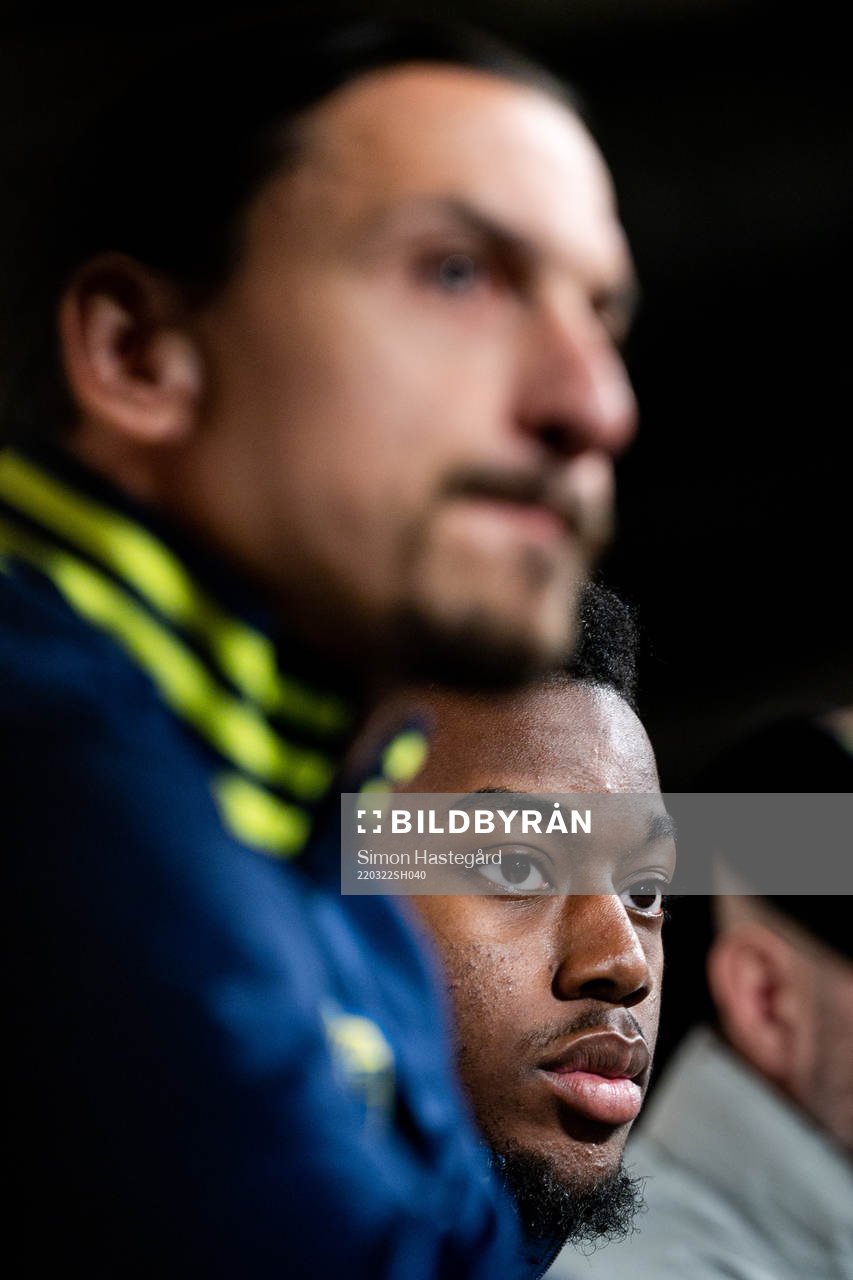 Zlatan Ibrahimovic and Anthony Elanga of the Swedish