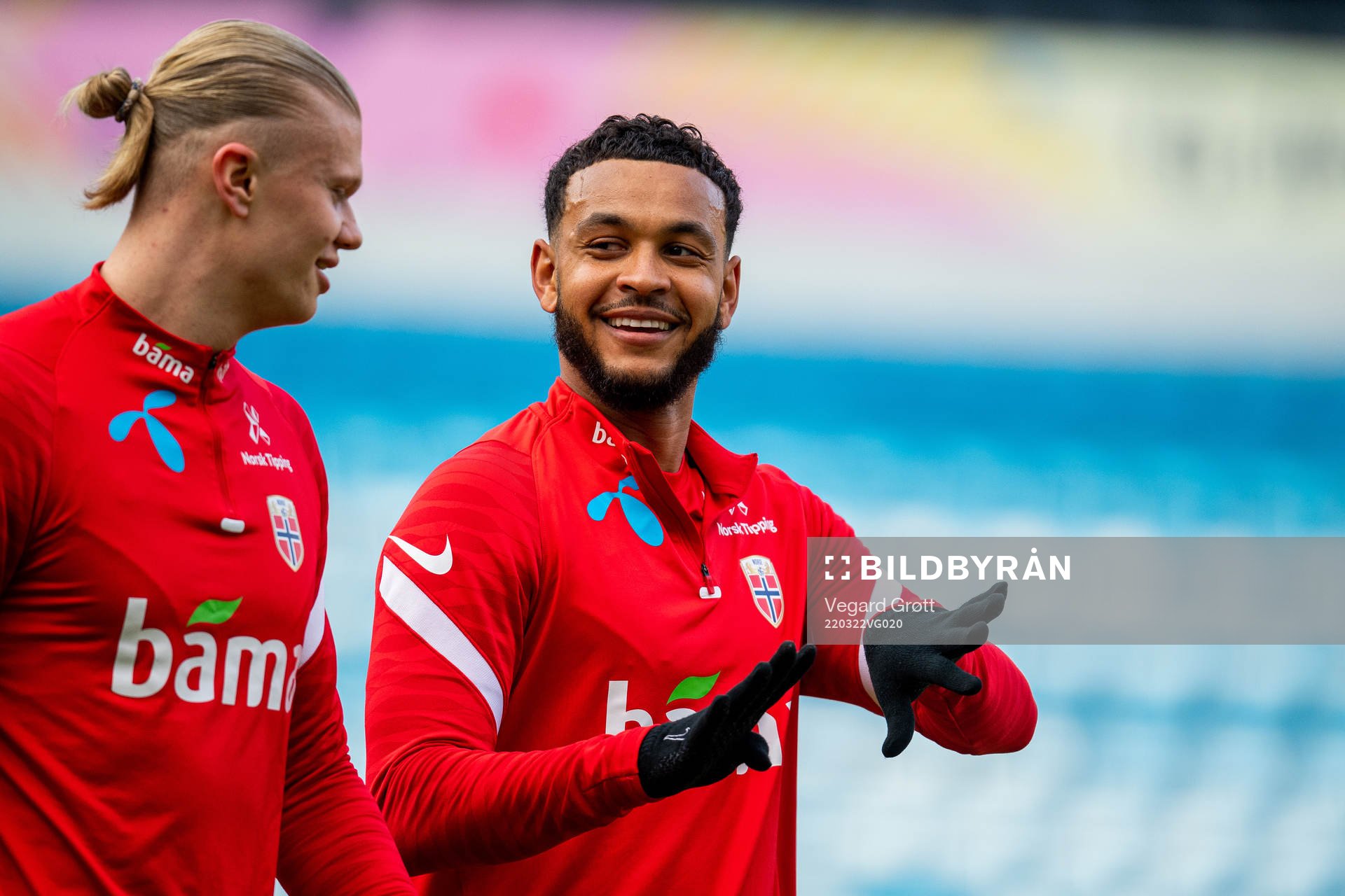 Erling Braut Haaland and Joshua King of the Norwegian