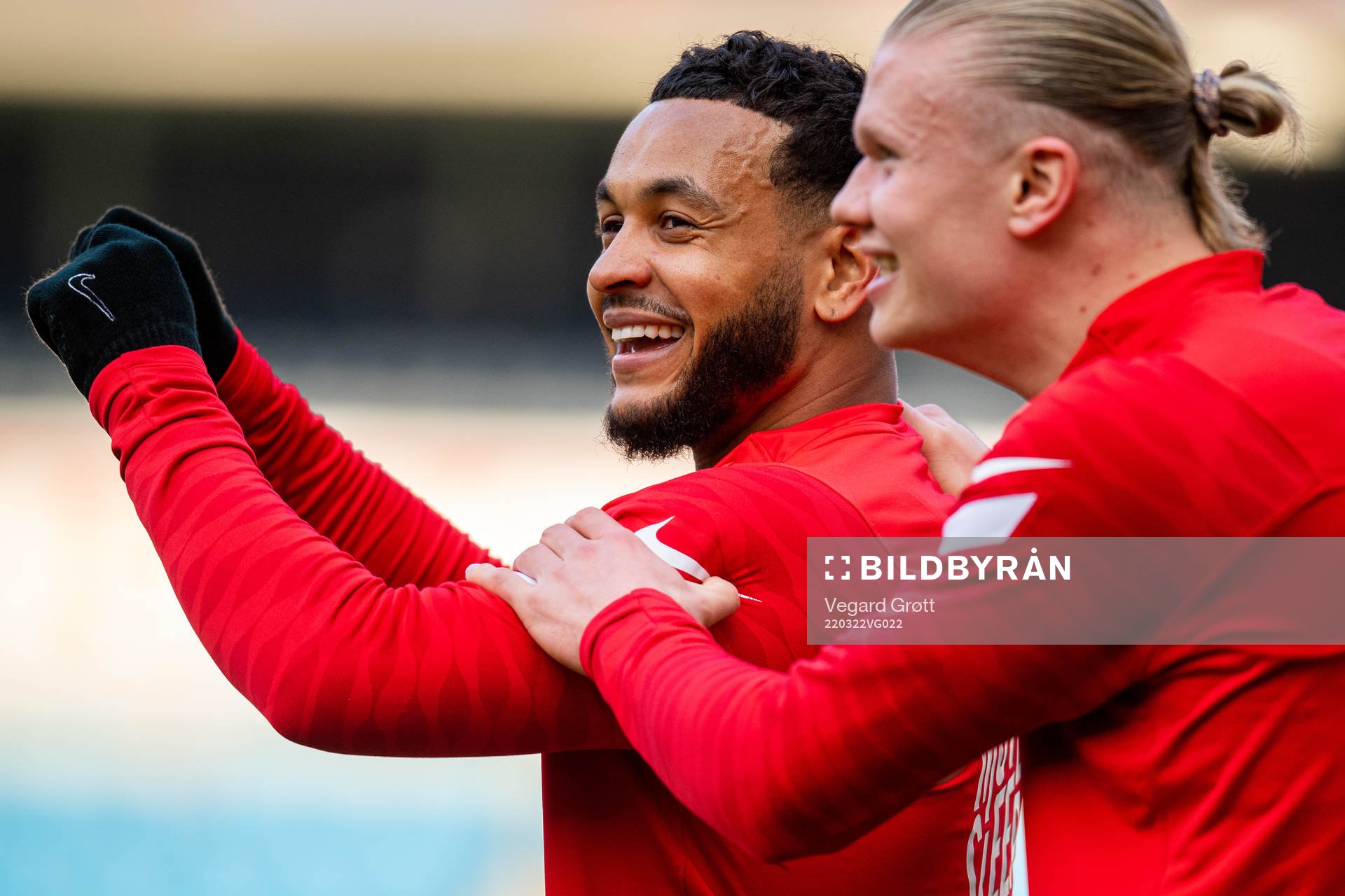 Joshua King and Erling Braut Haaland of the Norwegian