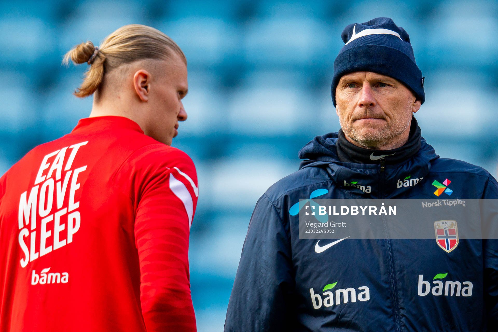 Erling Braut Haaland and Ståle Solbakken, head coach of