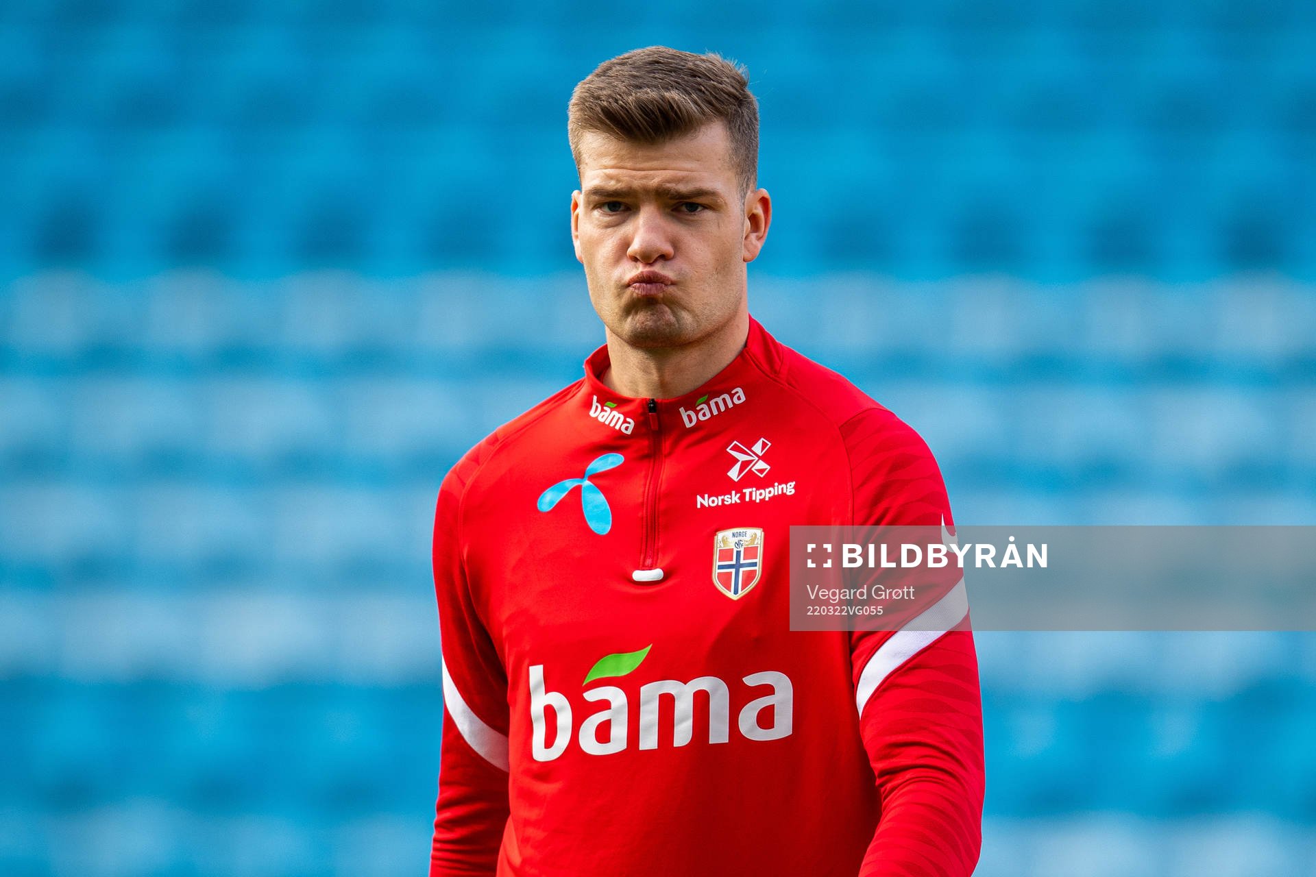 Alexander Sørloth of the Norwegian national football team