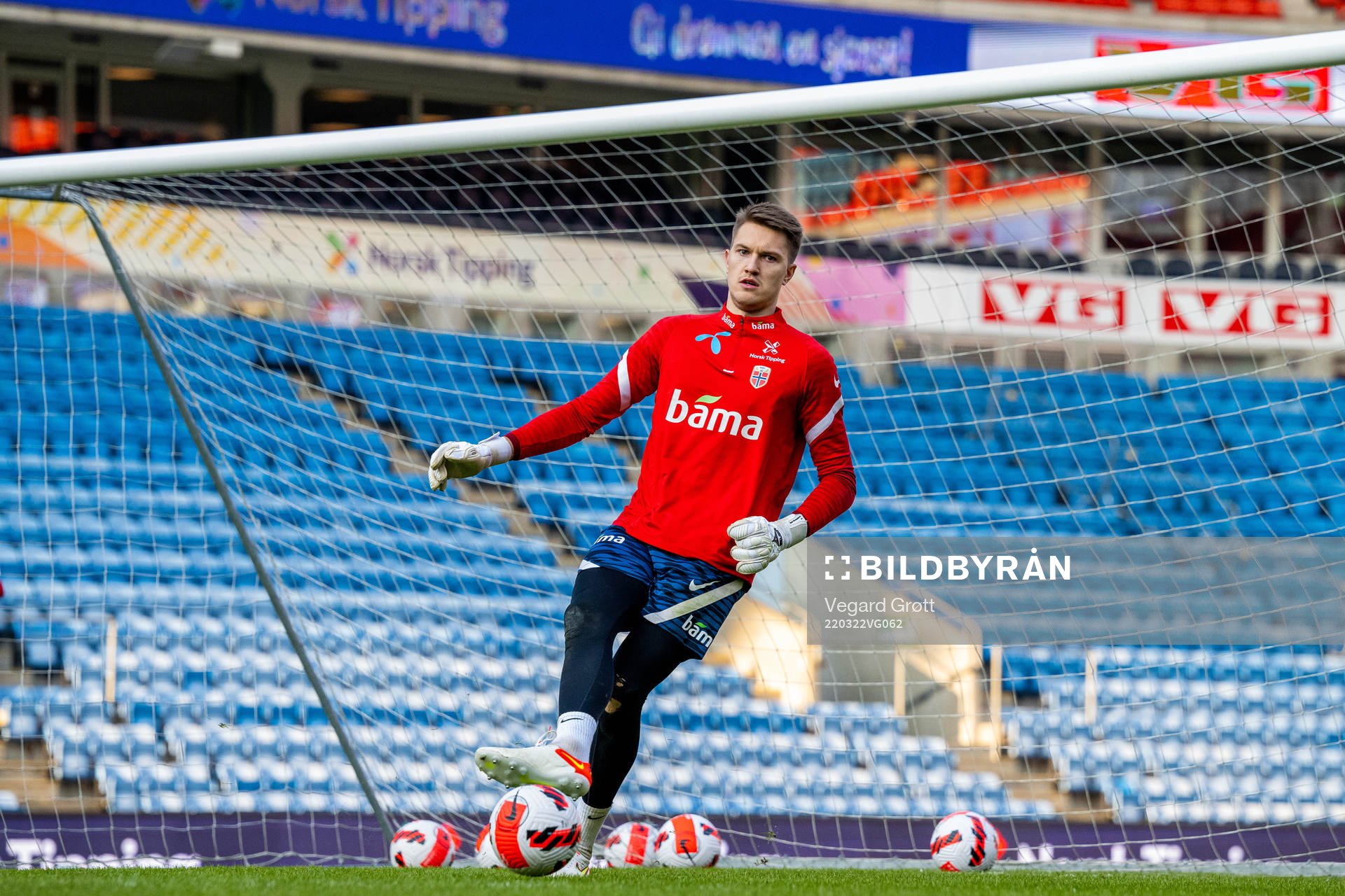 Goalkeeper Jacob Karlstrøm of the Norwegian national
