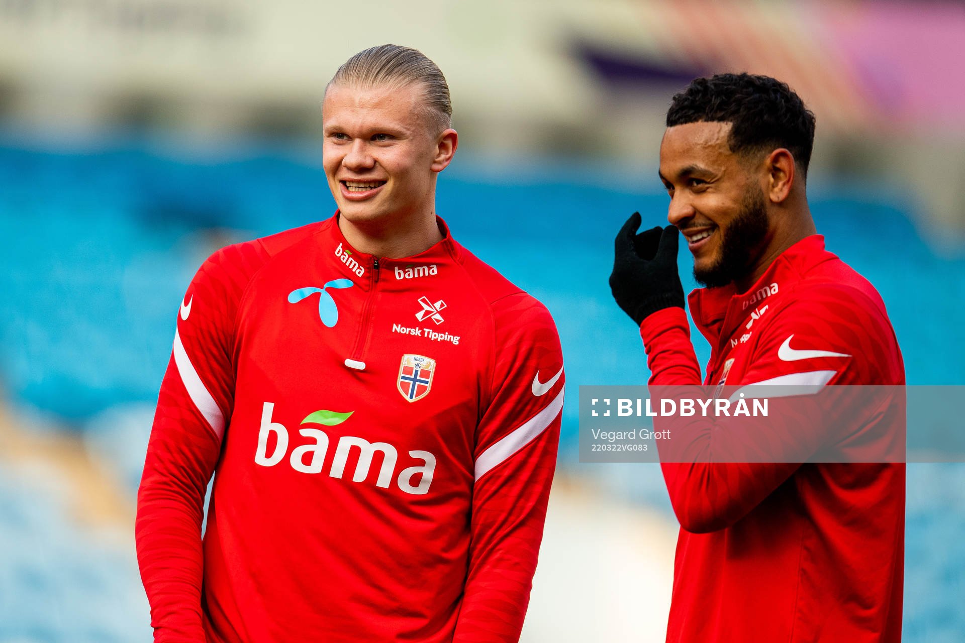 Erling Braut Haaland and Joshua King of the Norwegian