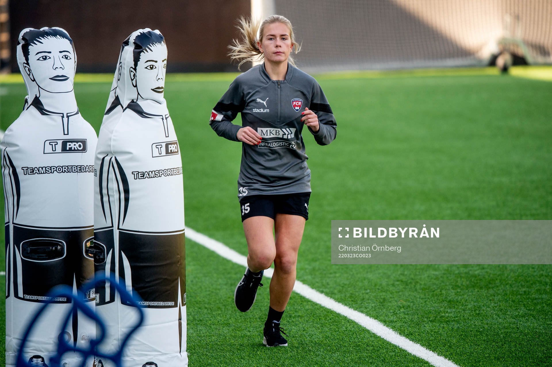 under en träning med FC Rosengård