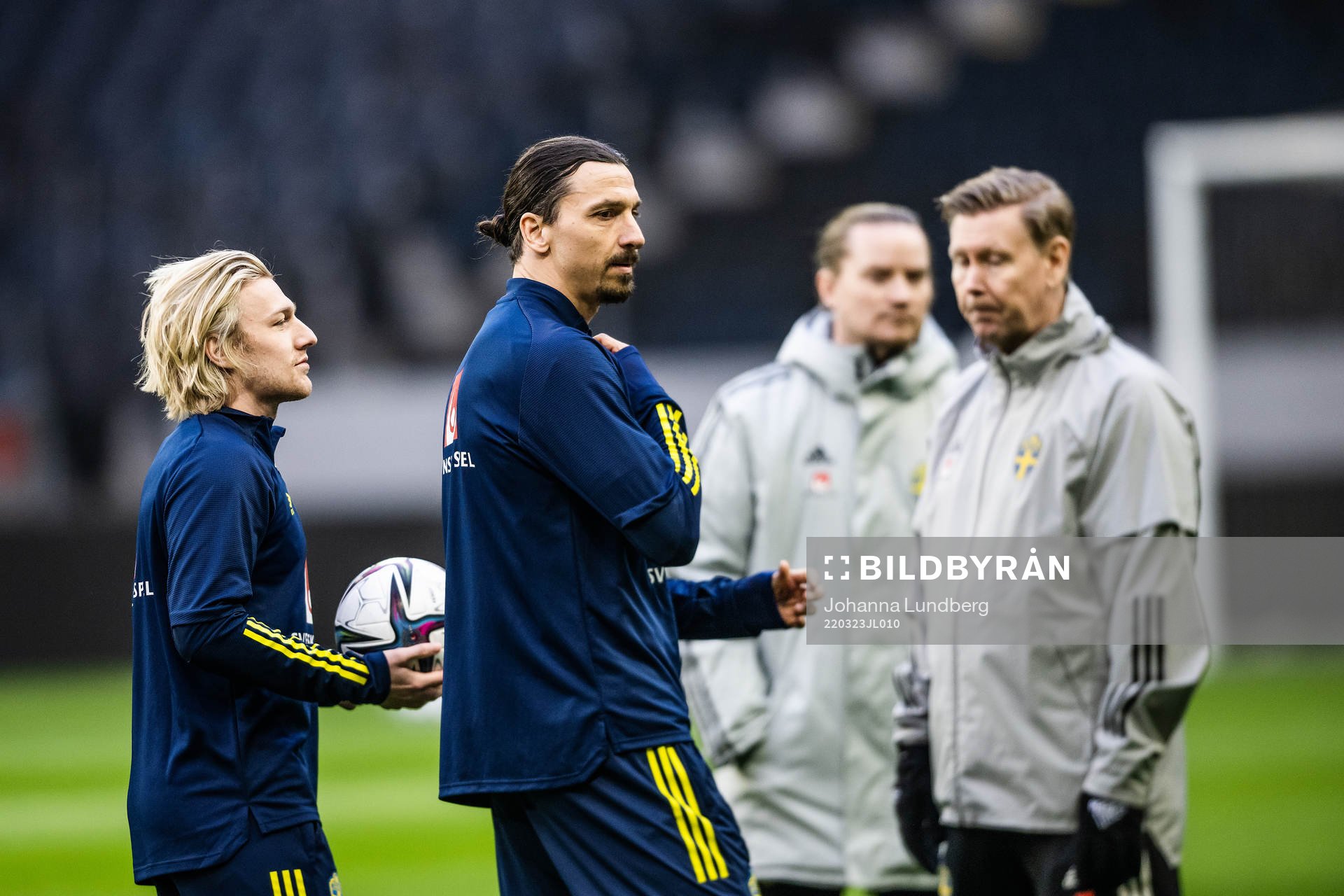Emil Forsberg and Zlatan Ibrahimovic of the Swedish