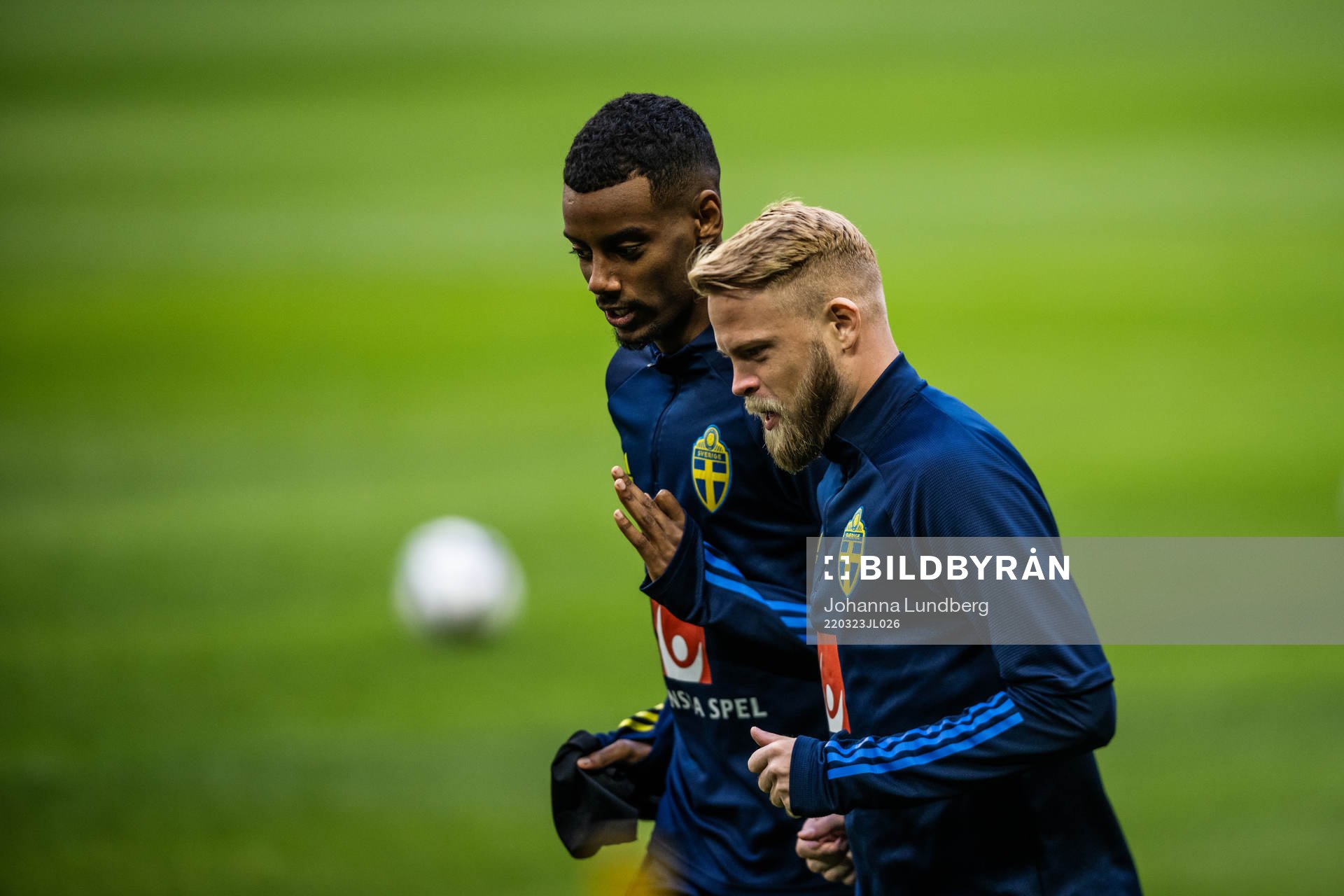 Alexander Isak and Daniel Sundgren of the Swedish national