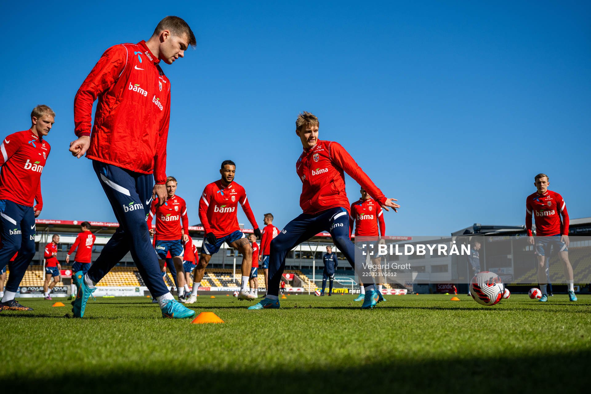 Alexander Sørloth and Martin Ødegaard of the Norwegian