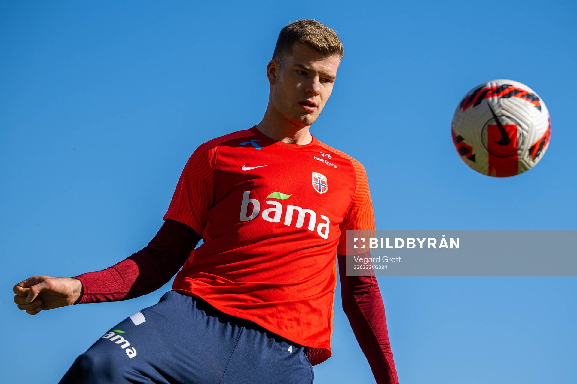 Alexander Sørloth of the Norwegian national football team