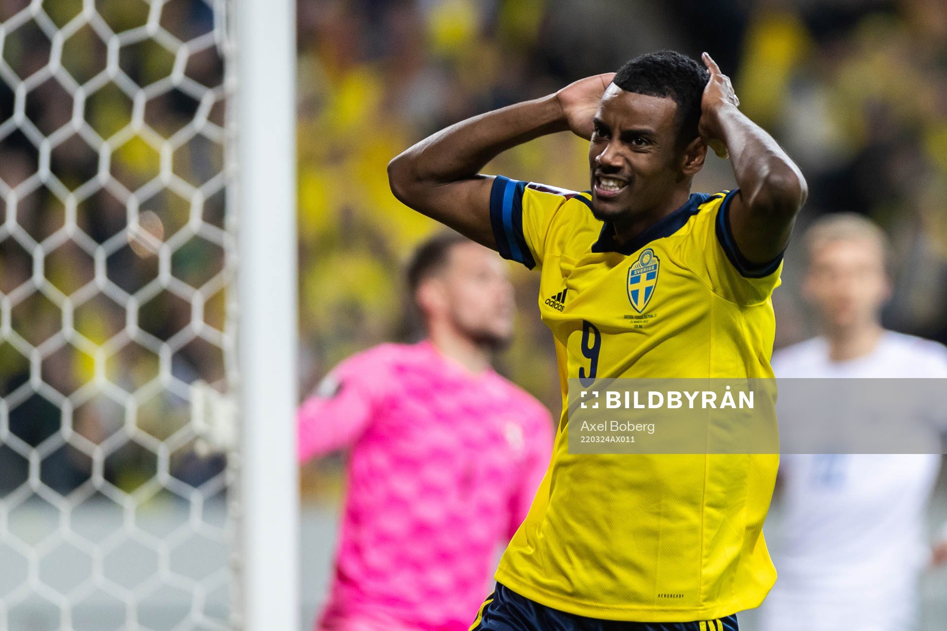 Alexander Isak of Sweden looks dejected