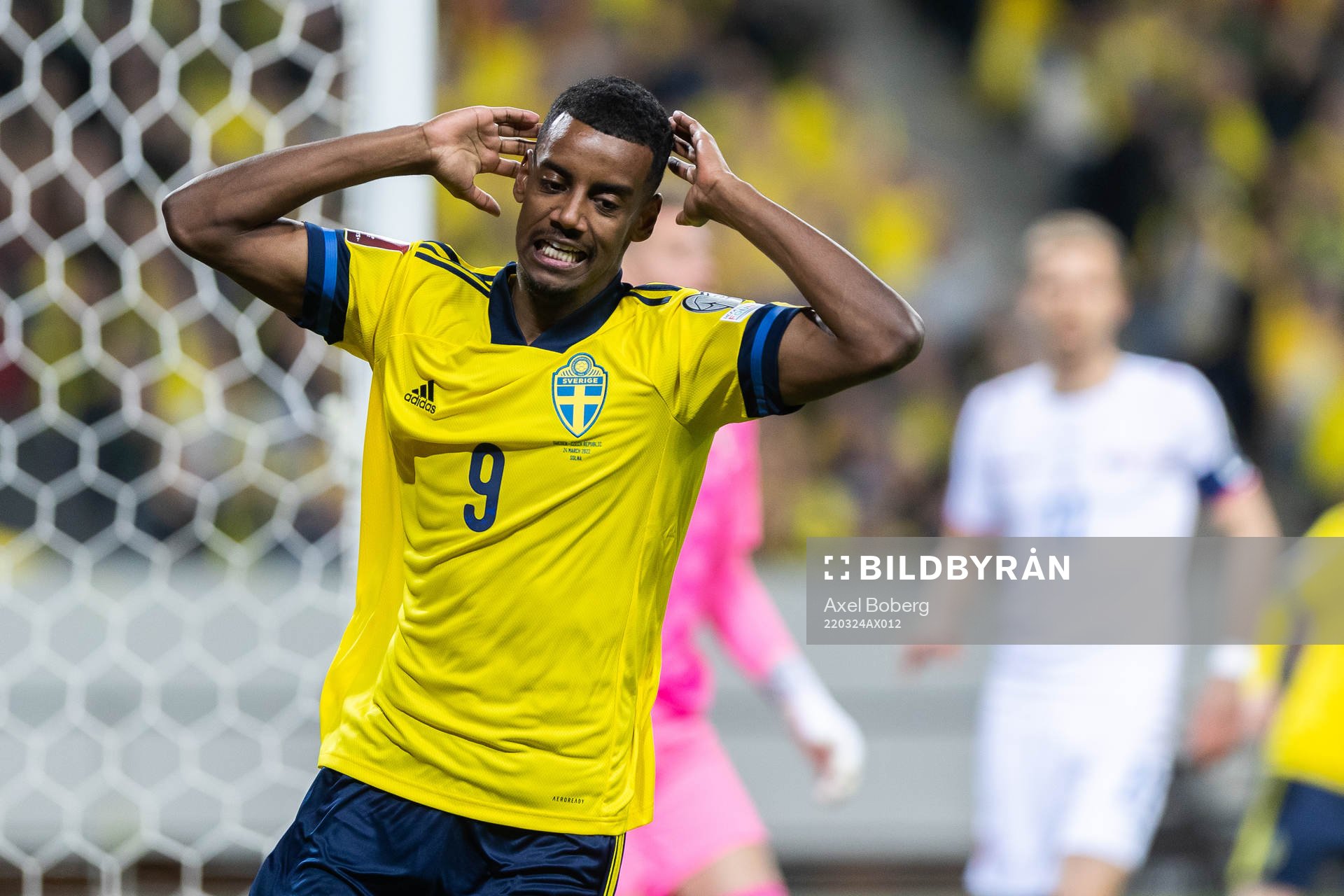 Alexander Isak of Sweden looks dejected