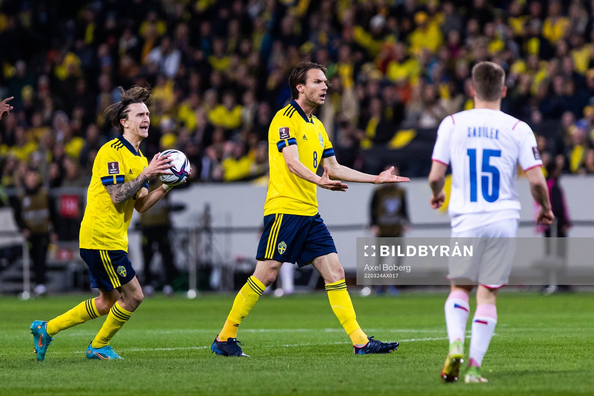 Albin Ekdal of Sweden looks dejected