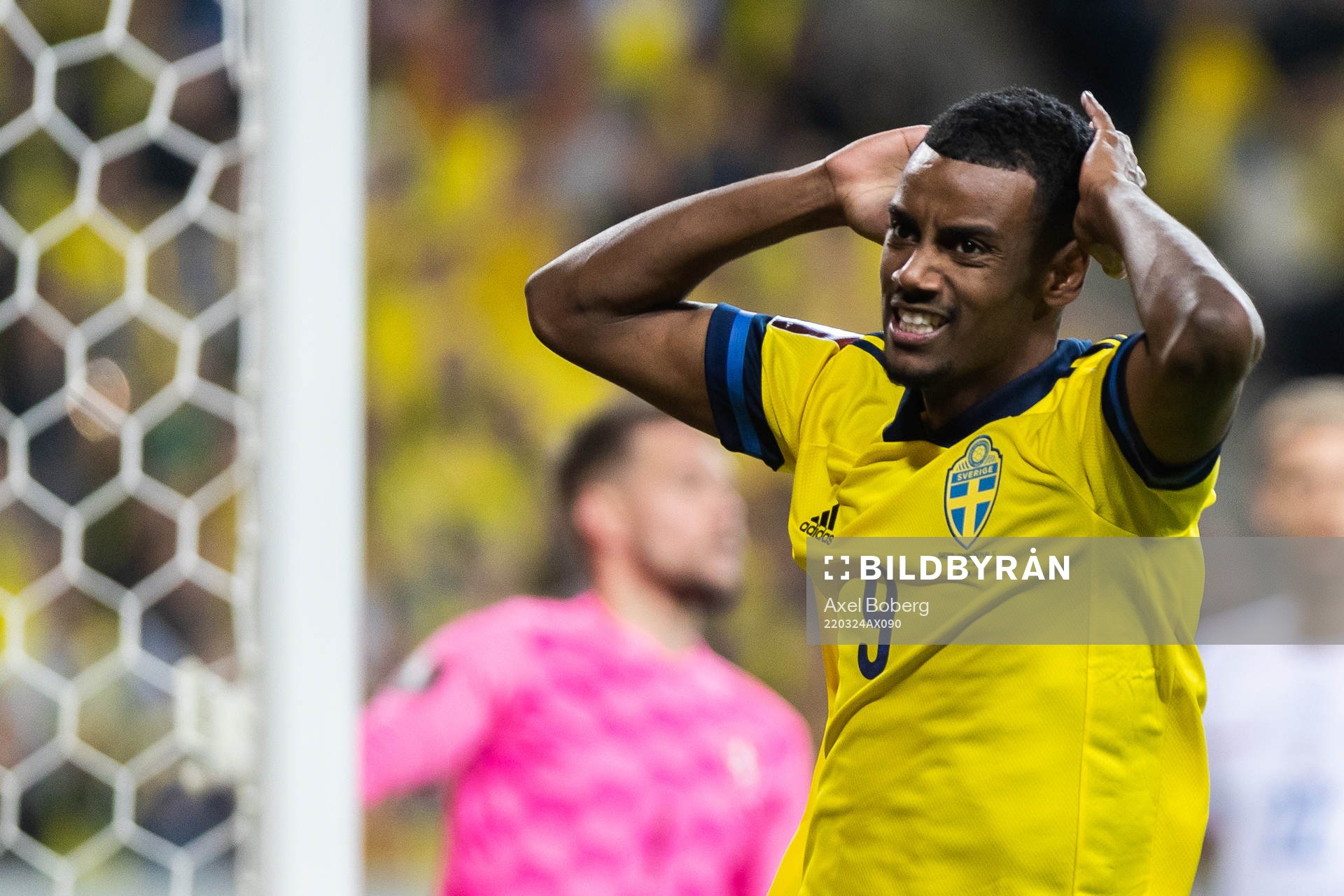 Alexander Isak of Sweden looks dejected