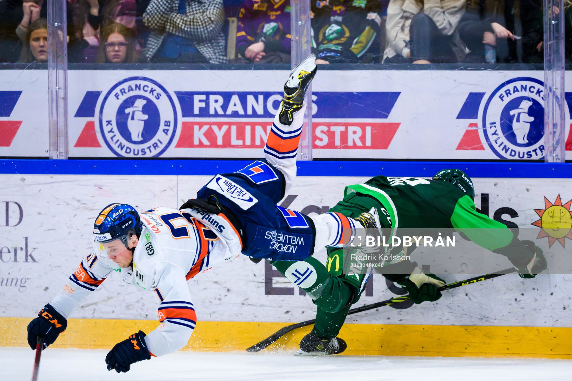 Växjös Olle Lycksell och Färjestads Linus Johansson