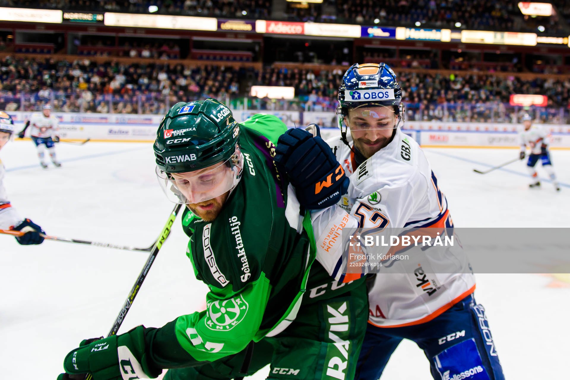 Färjestads Pontus Widerström och Växjös Arvid Lundberg