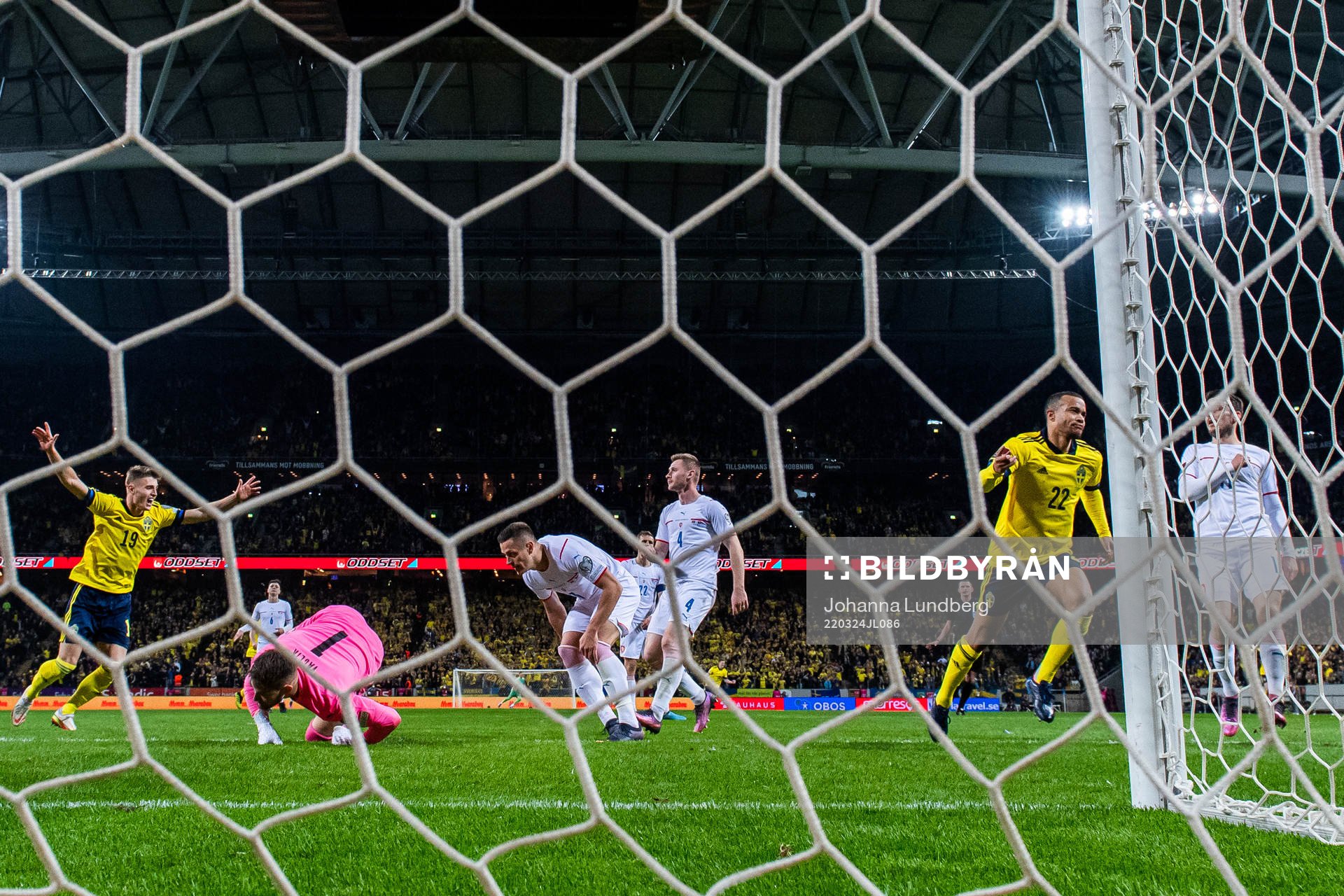 Robin Quaison of Sweden celebrates