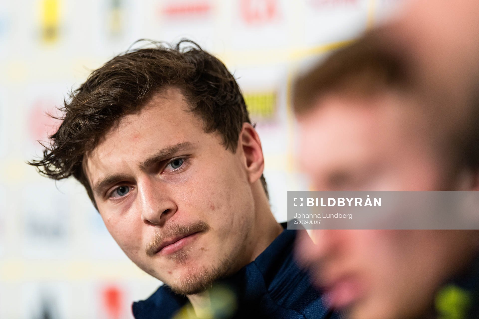 Victor Lindelöf of Sweden at the press conference