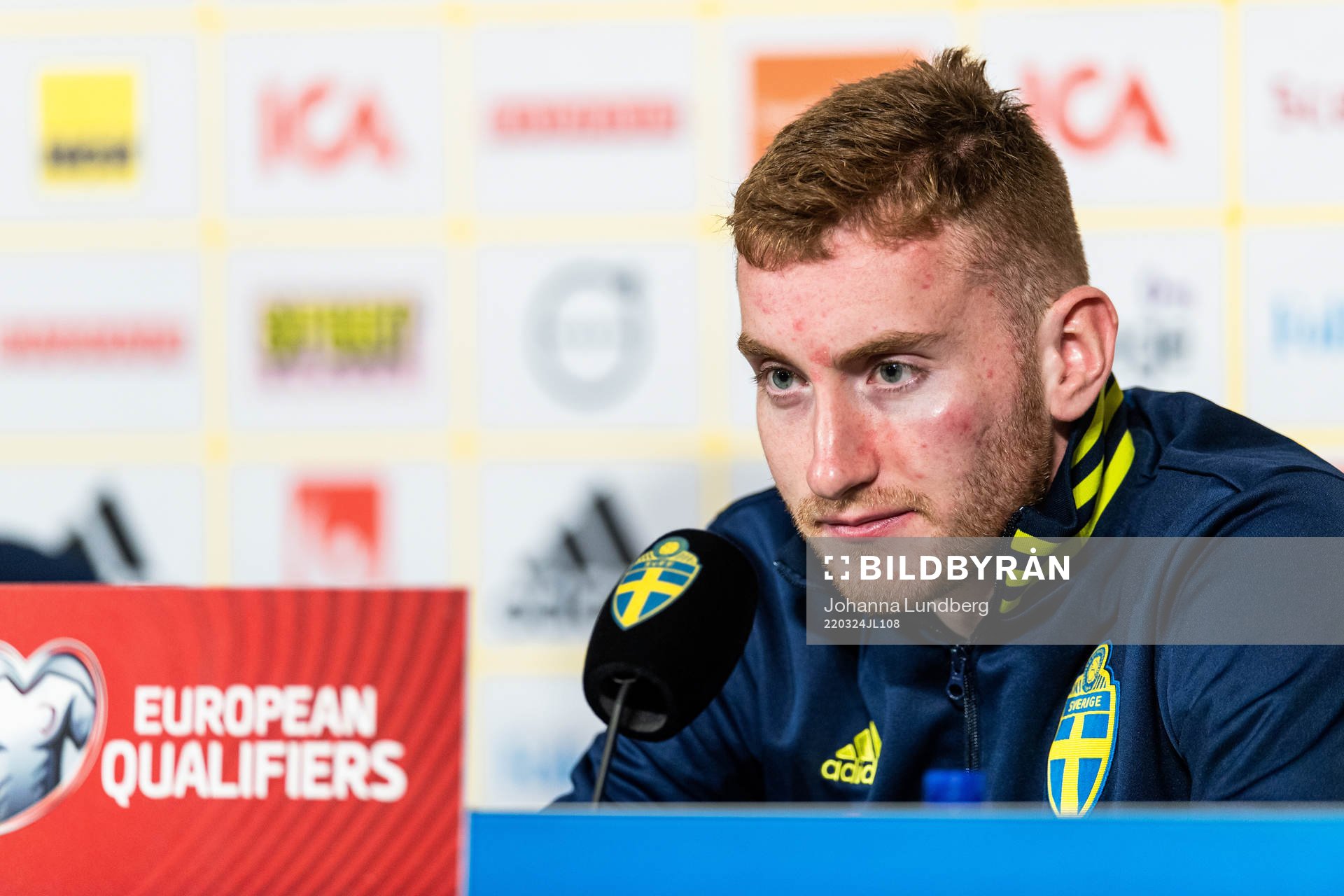 Dejan Kulusevski of Sweden at the press conference