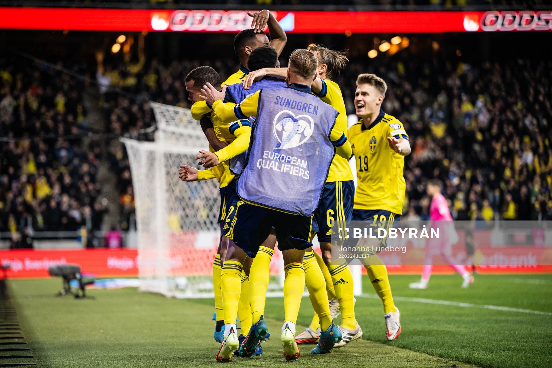 Alexander Isak, Robin Quaison, Anthony Elanga and Mattias