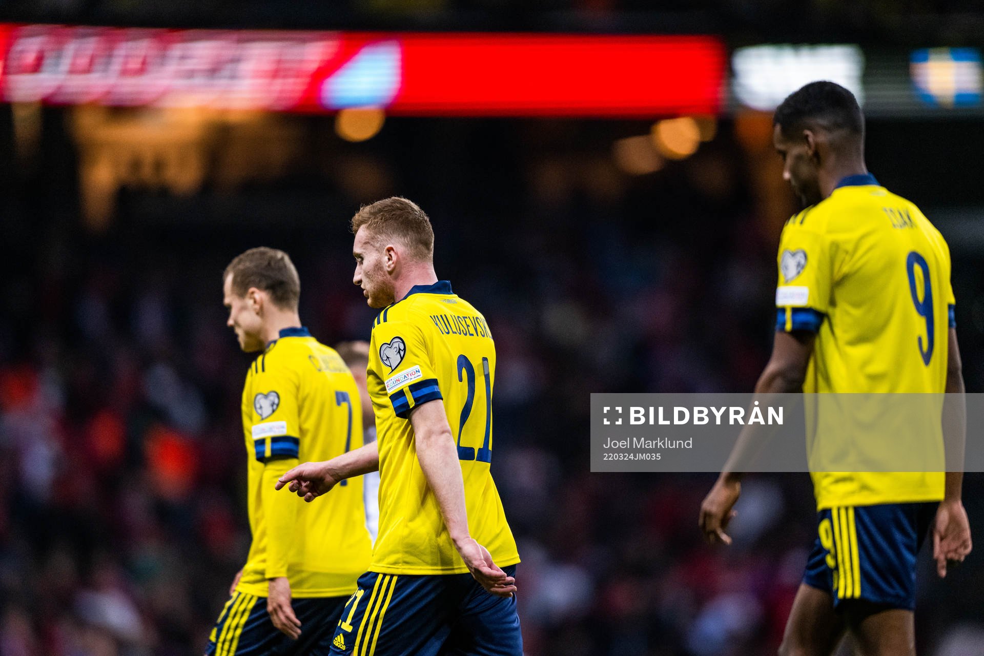 Viktor Claesson, Dejan Kulusevski and Alexander Isak of