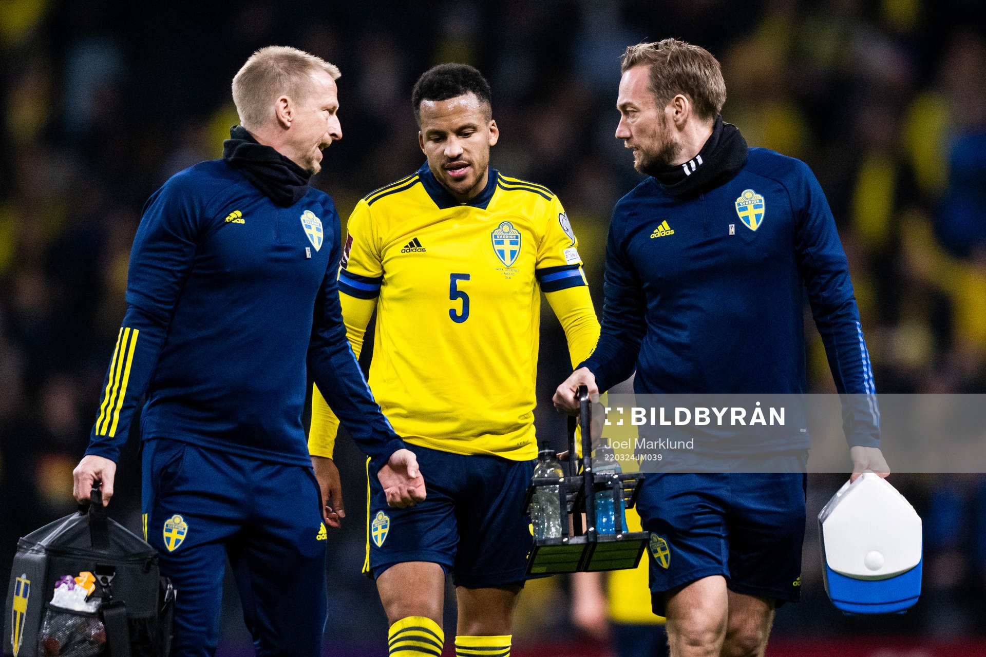 Martin Olsson of Sweden leaves the pitch