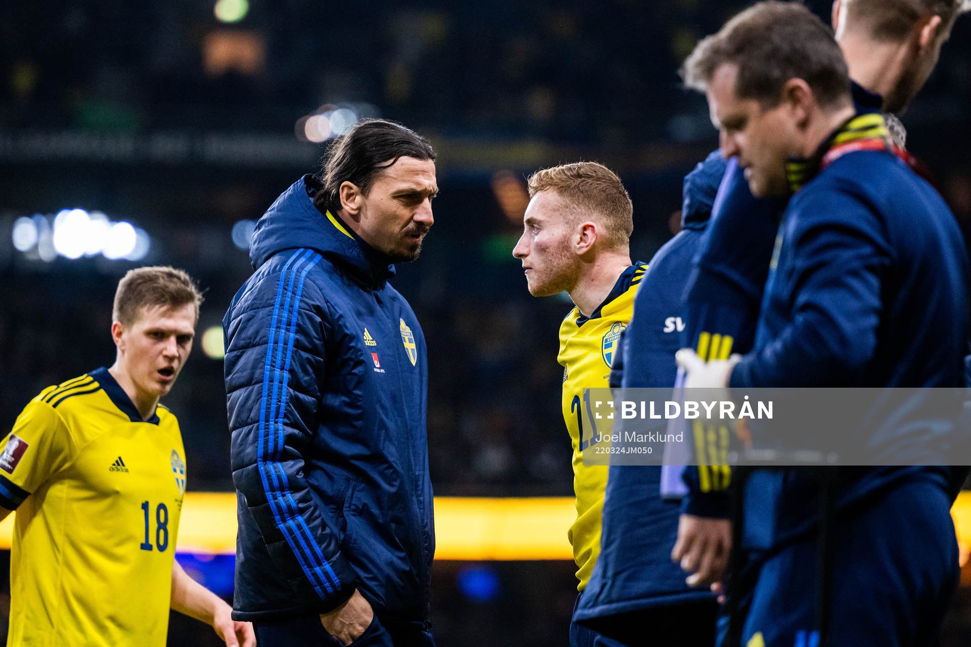 Zlatan Ibrahimovic and Dejan Kulusevski of Sweden