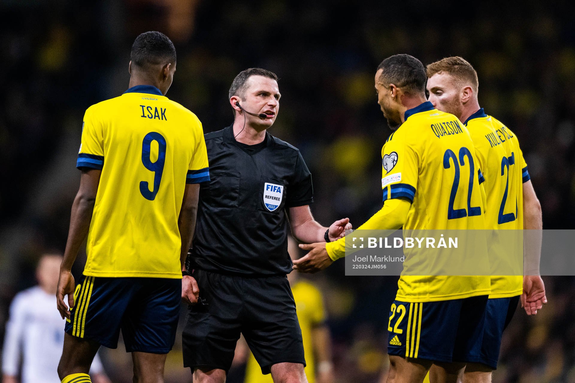 Alexander Isak, Robin Quaison and Dejan Kulusevski of