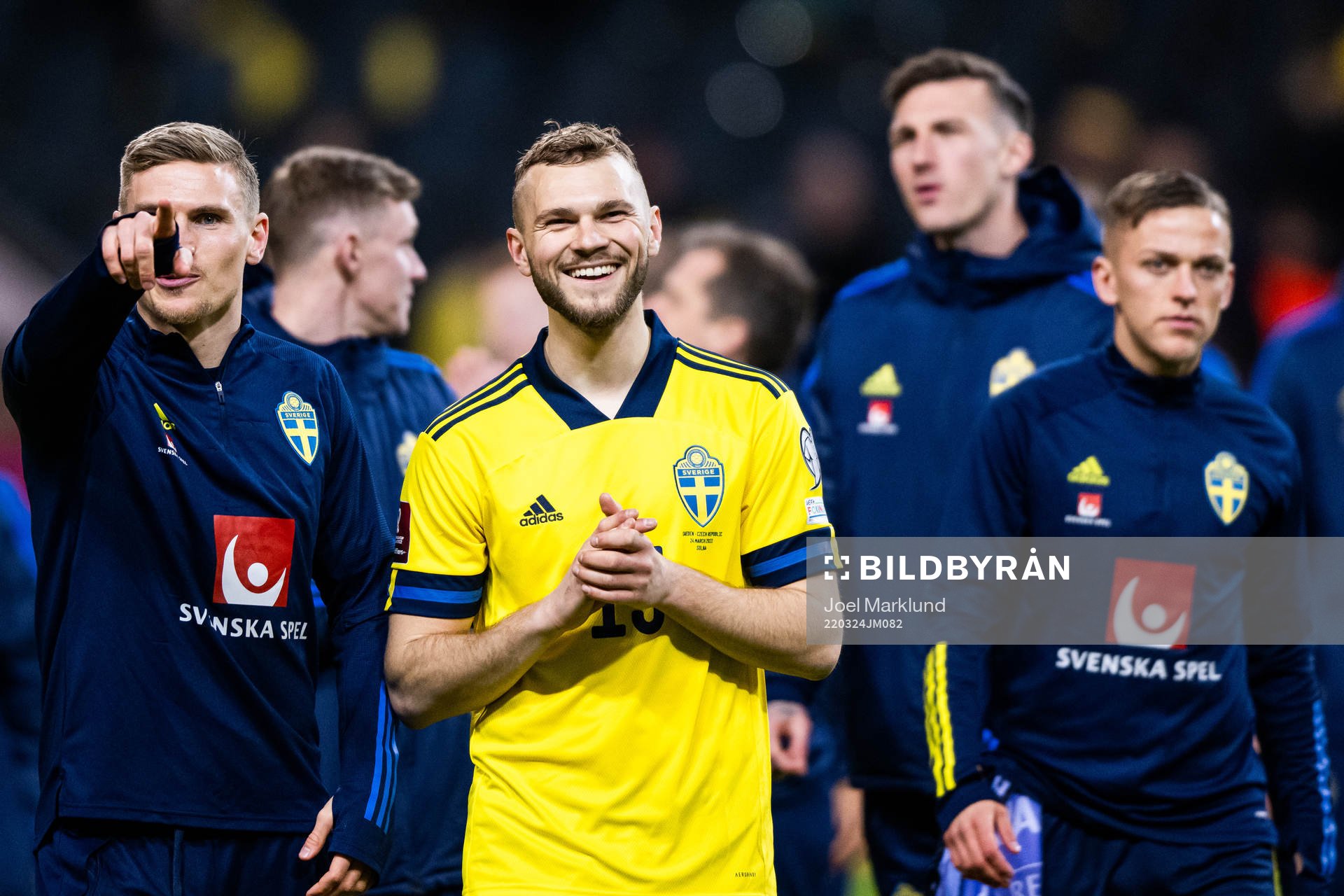 Jesper Karlström of Sweden celebrates