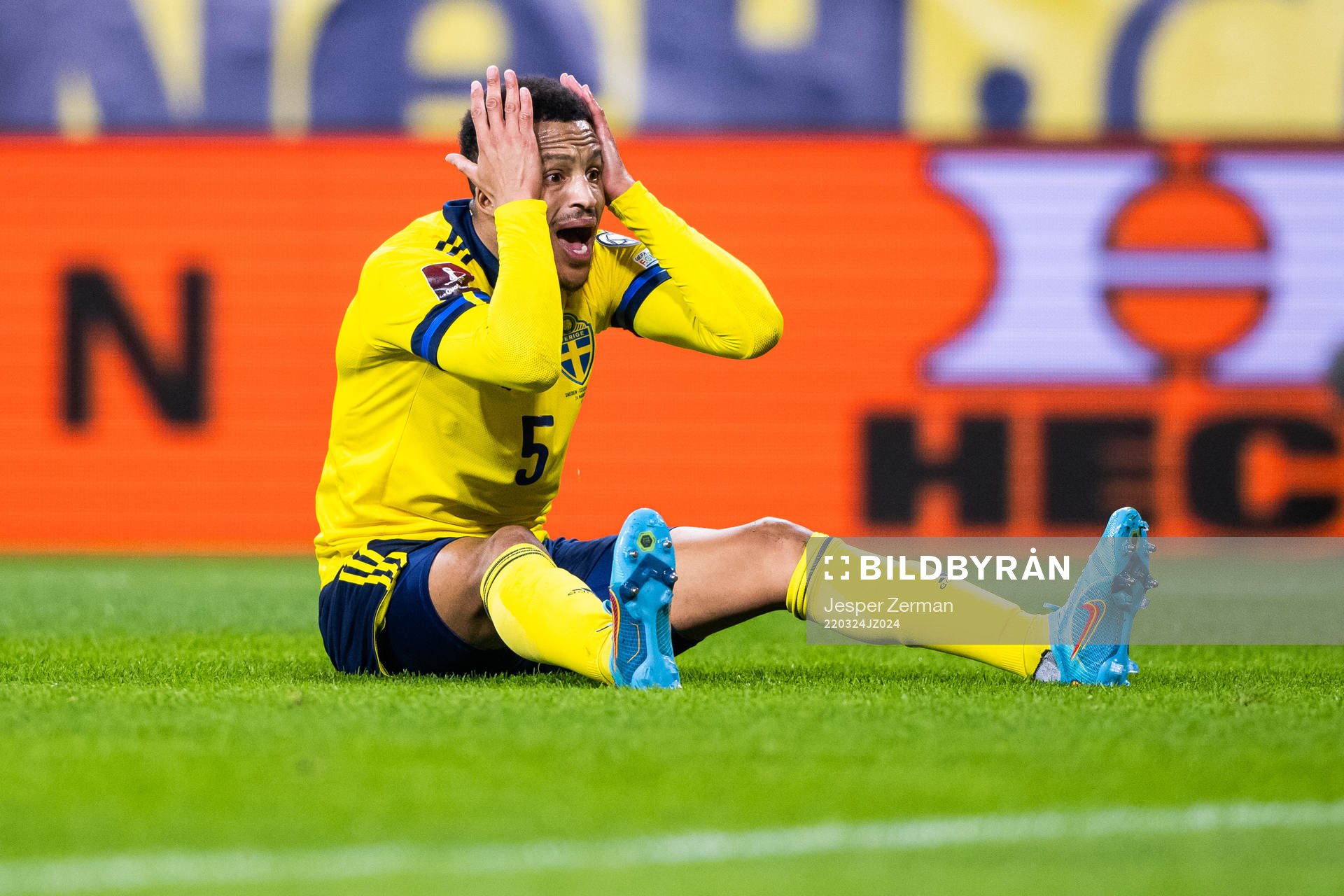 Martin Olsson of Sweden looks dejected