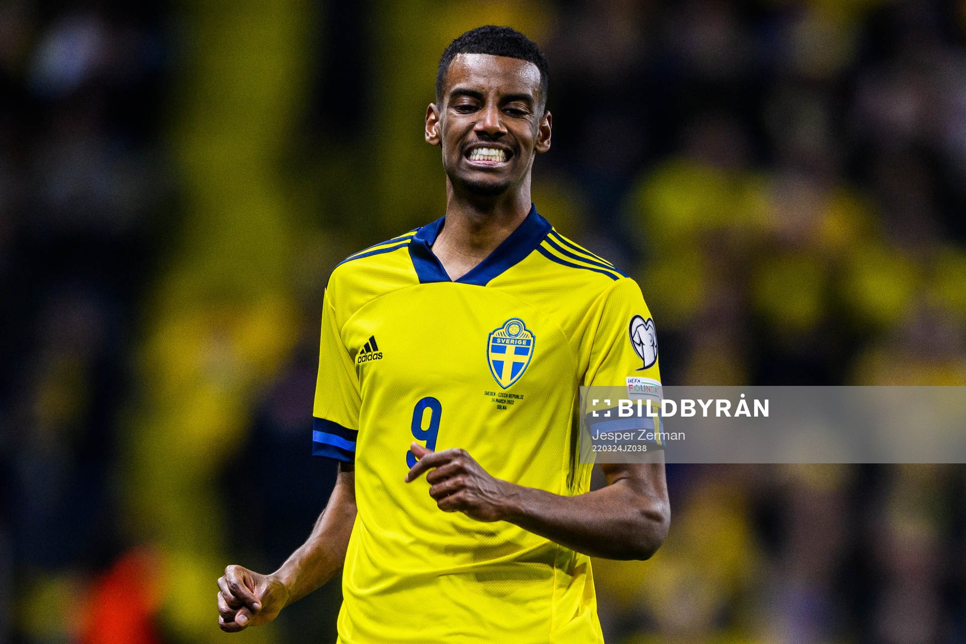 Alexander Isak of Sweden looks dejected