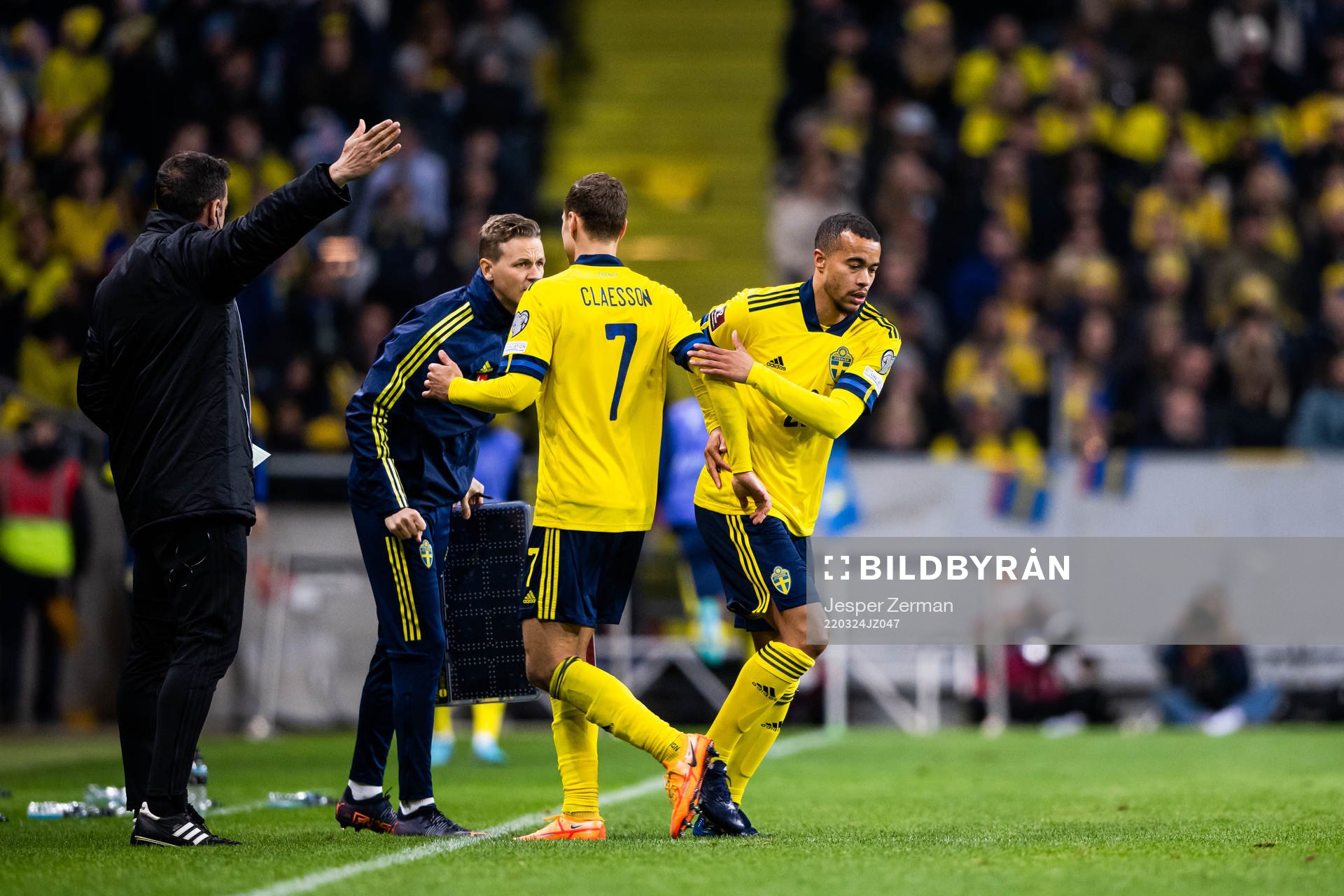 Viktor Claesson is substituted off for Robin Quaison