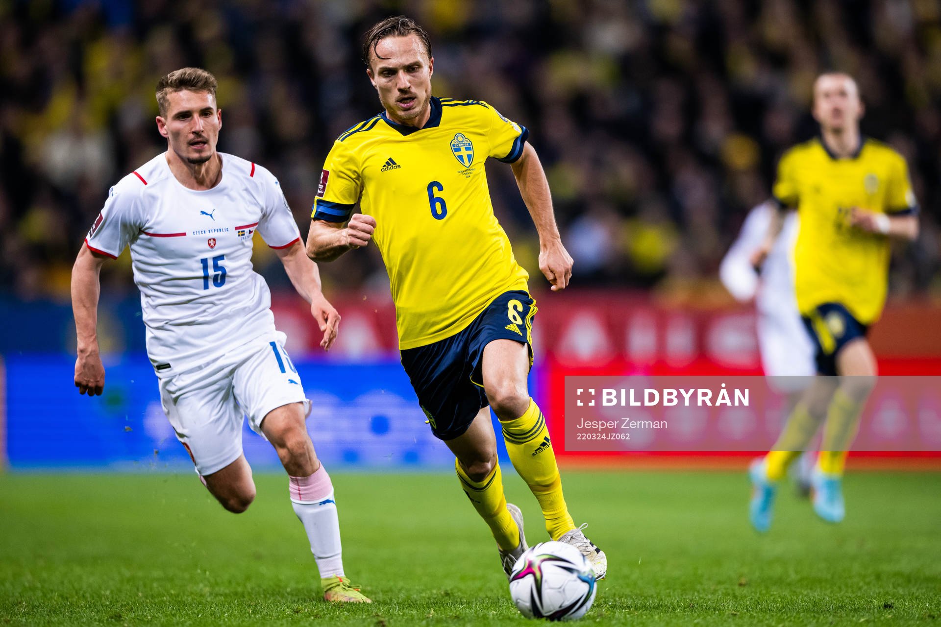 Michal Sadilek of Czech Republic and Pierre Bengtsson of