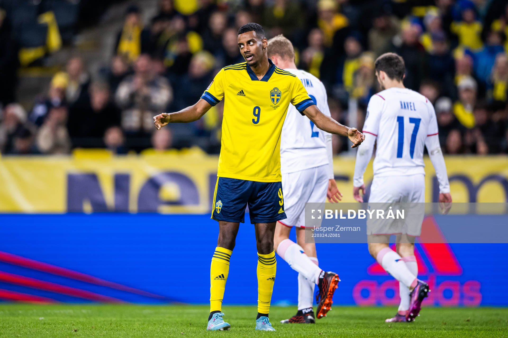 Alexander Isak of Sweden looks dejected