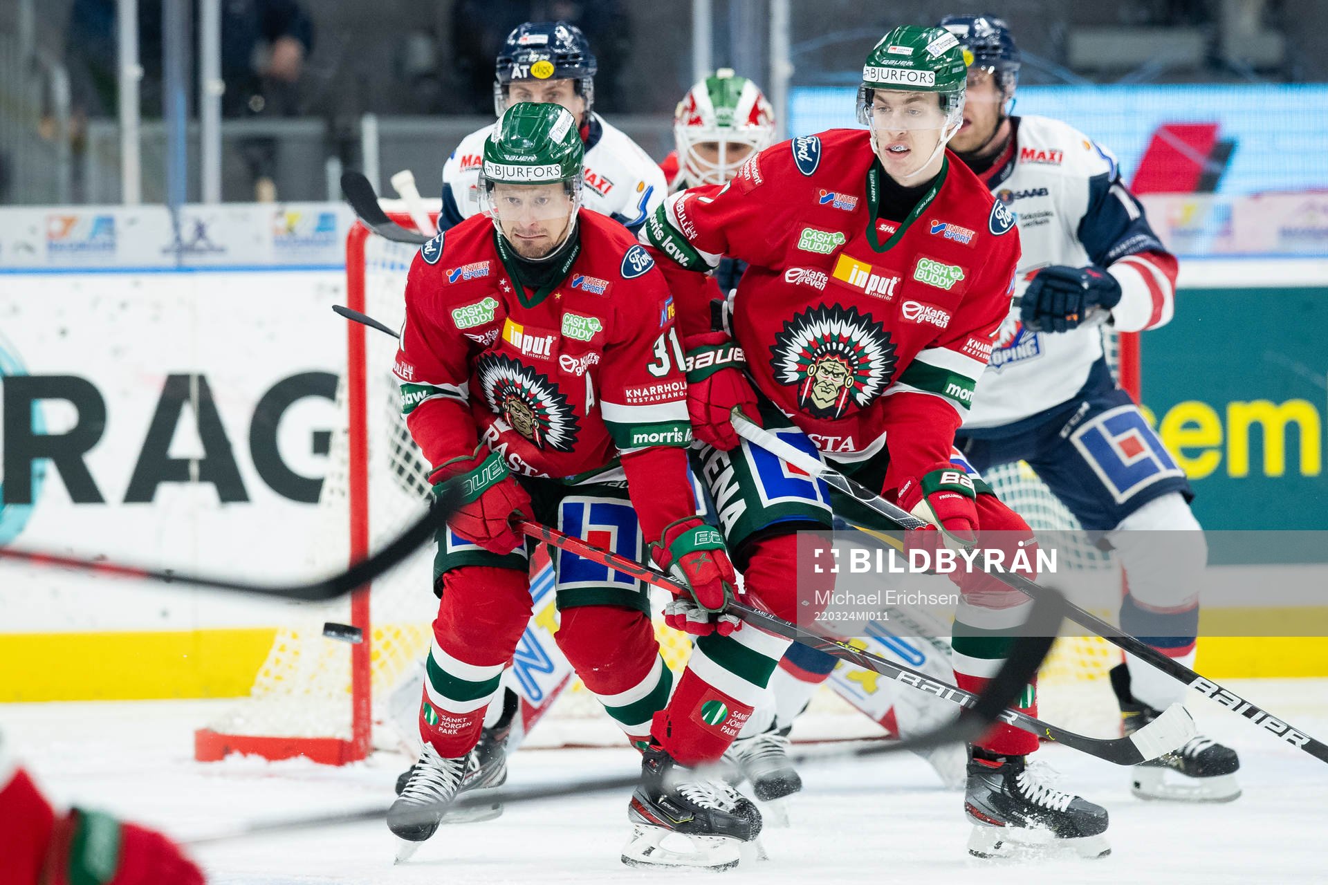 Frölundas Nicklas Lasu och Simon Edvinsson