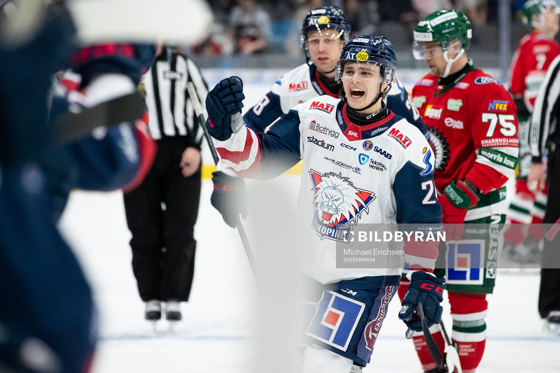 Linköpings Elliot Ekmark jublar