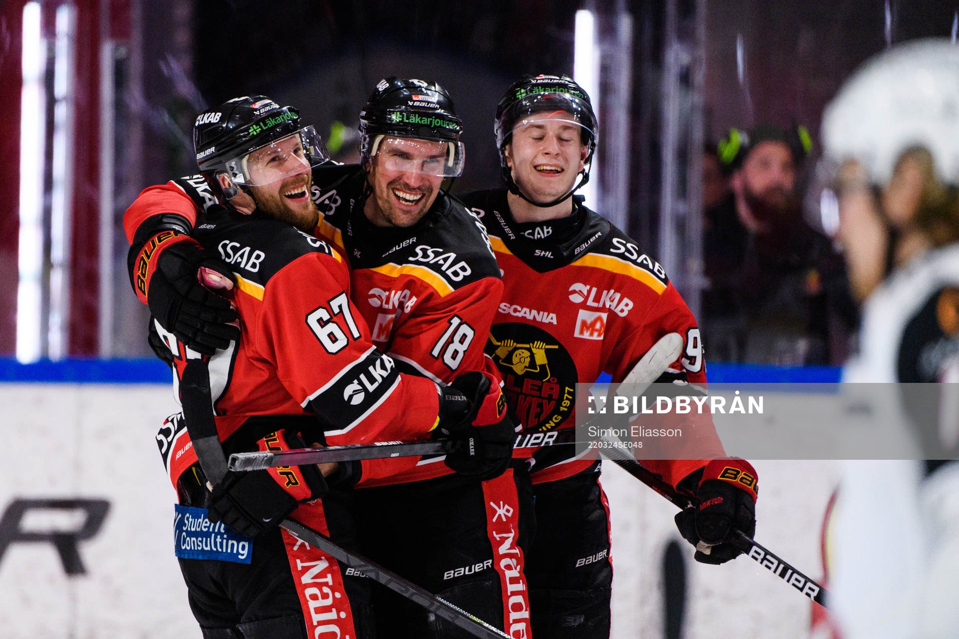 Luleås Linus Omark, Sami Lepistö och Pontus Andreasson