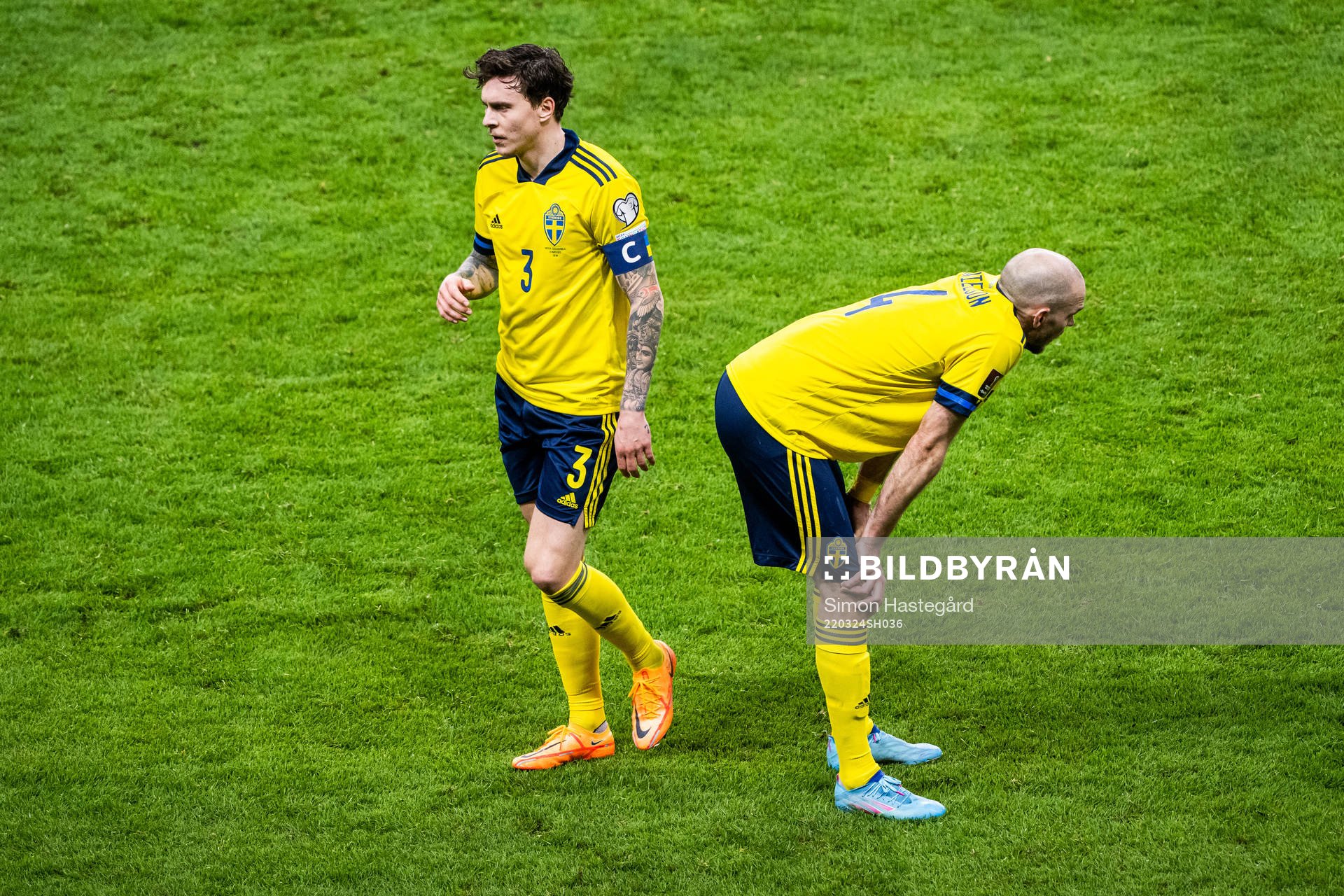 Victor Lindelöf and Marcus Danielson of Sweden look