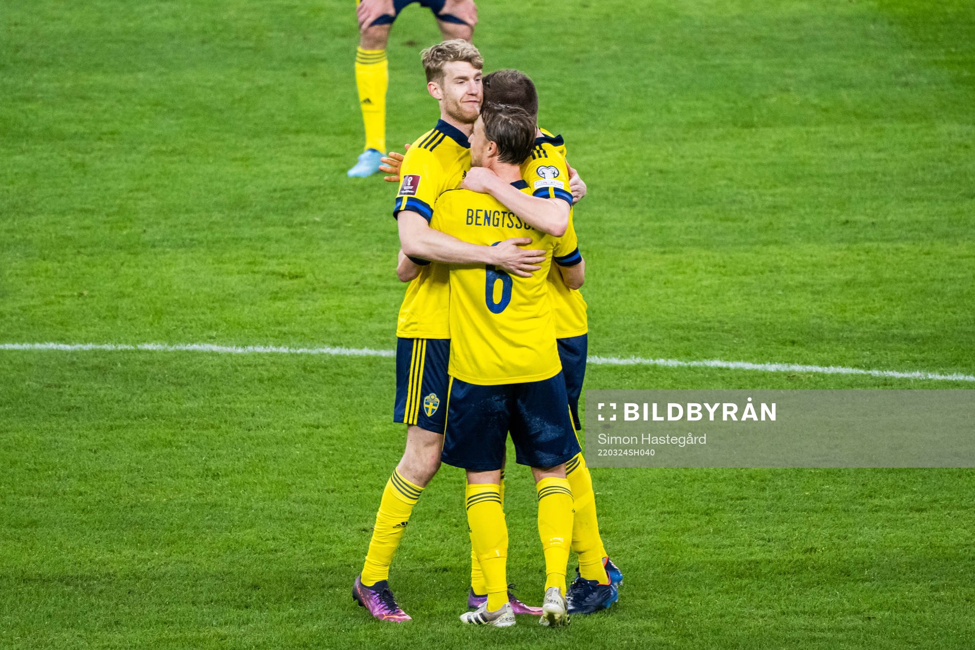 Filip Helander and Pierre Bengtsson of Sweden celebrate