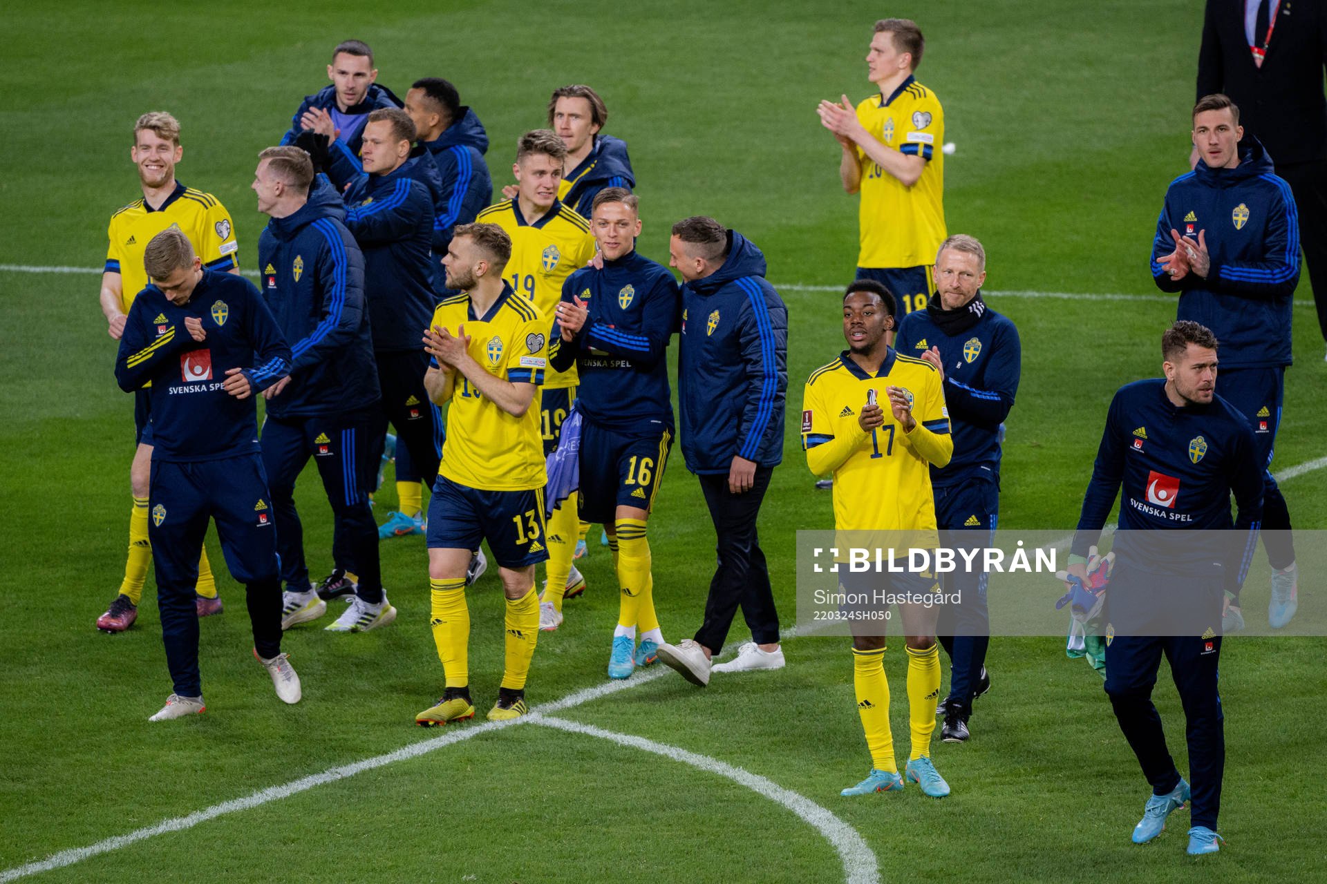 Players of Sweden celebrate