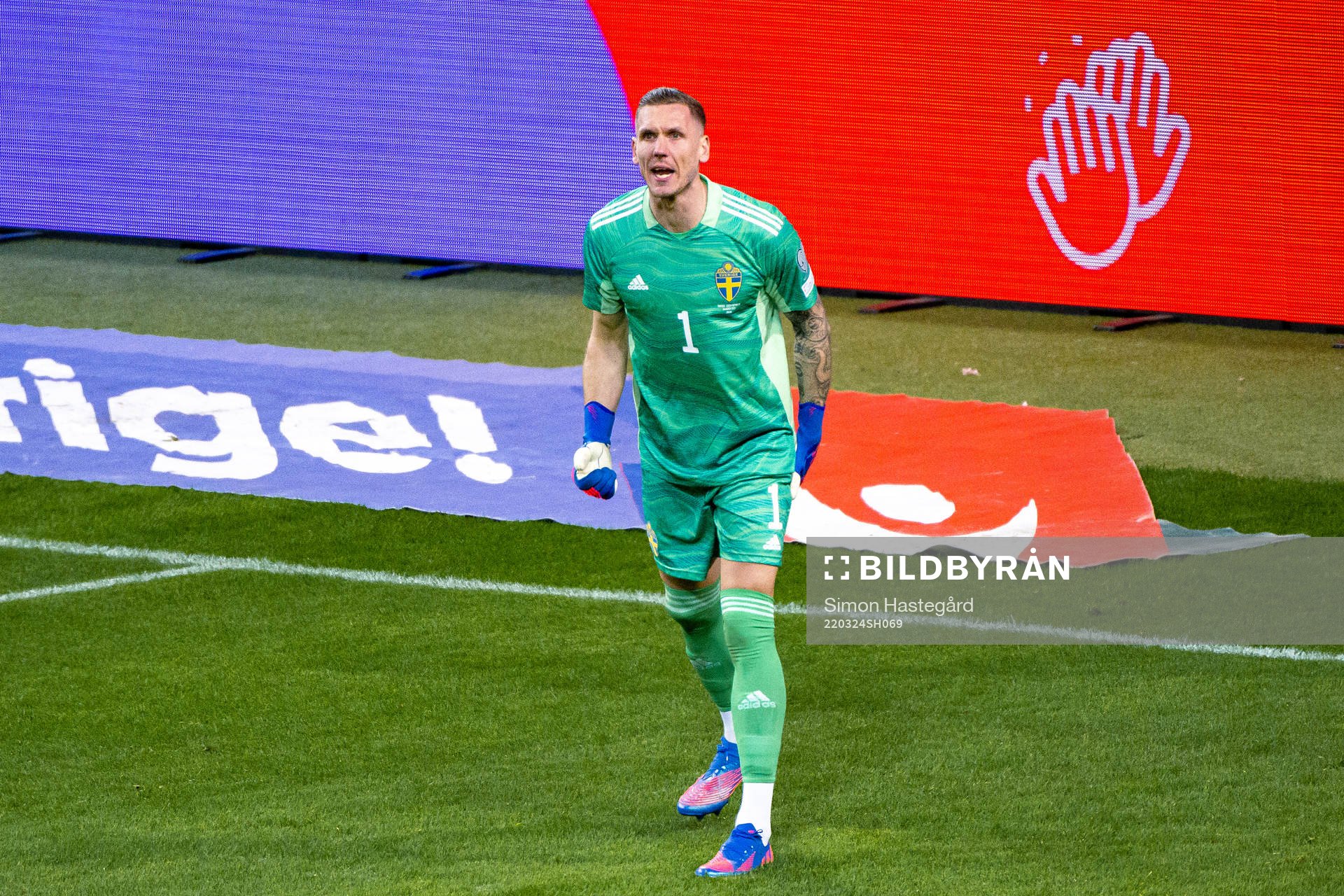 Goalkeeper Robin Olsen of Sweden