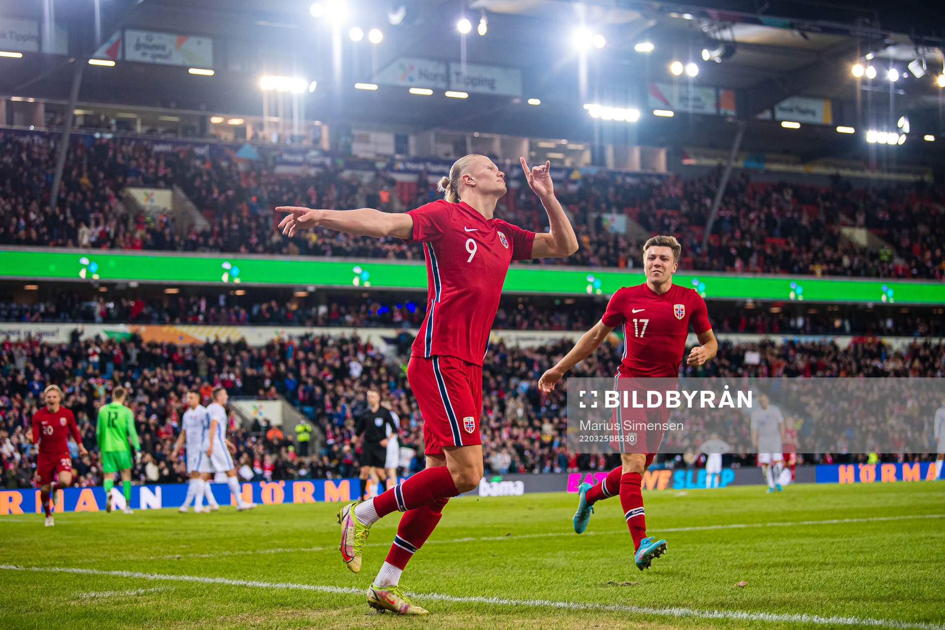 Erling Braut Haaland of Norway celebrates