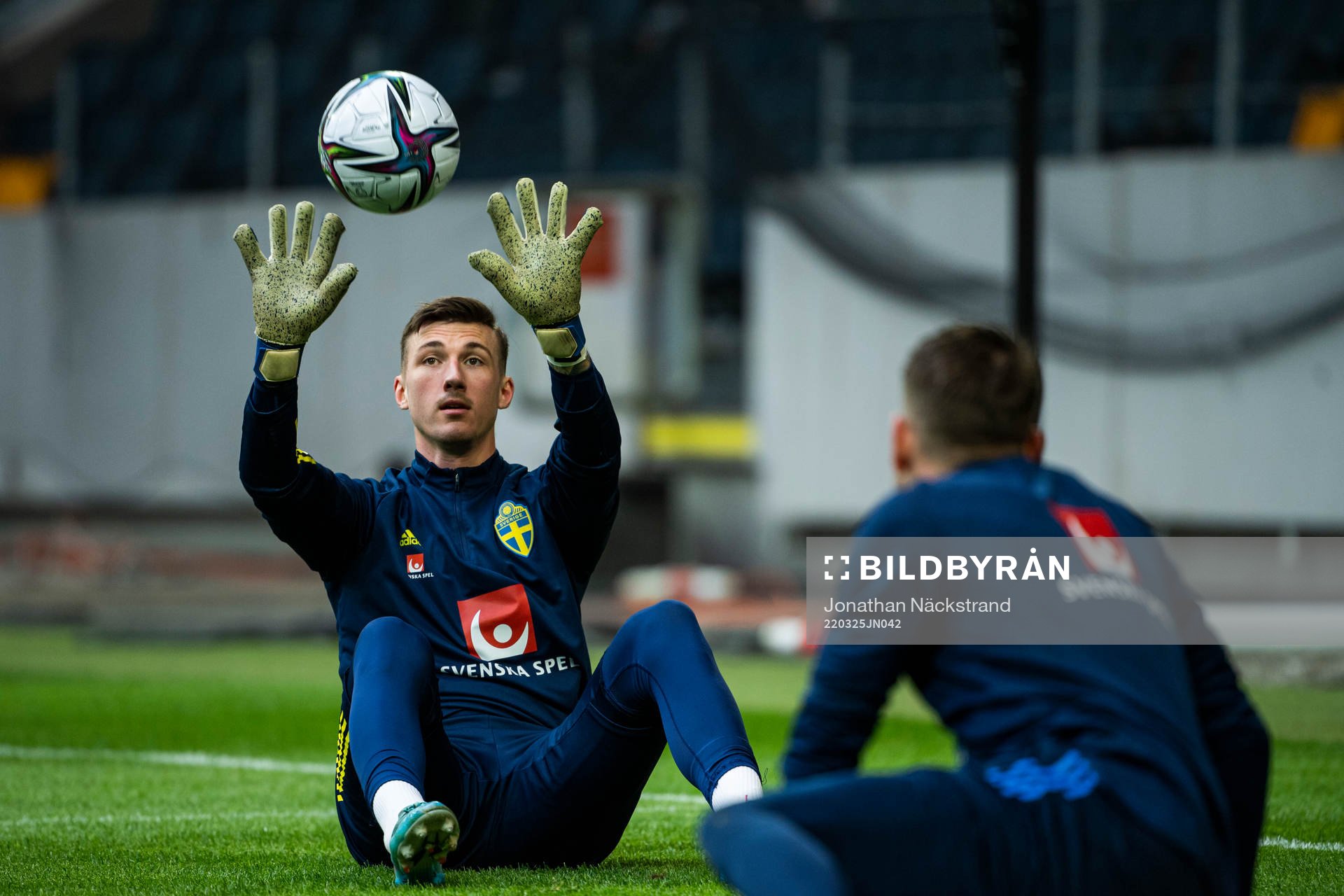 Goalkeeper Andreas Linde of Sweden